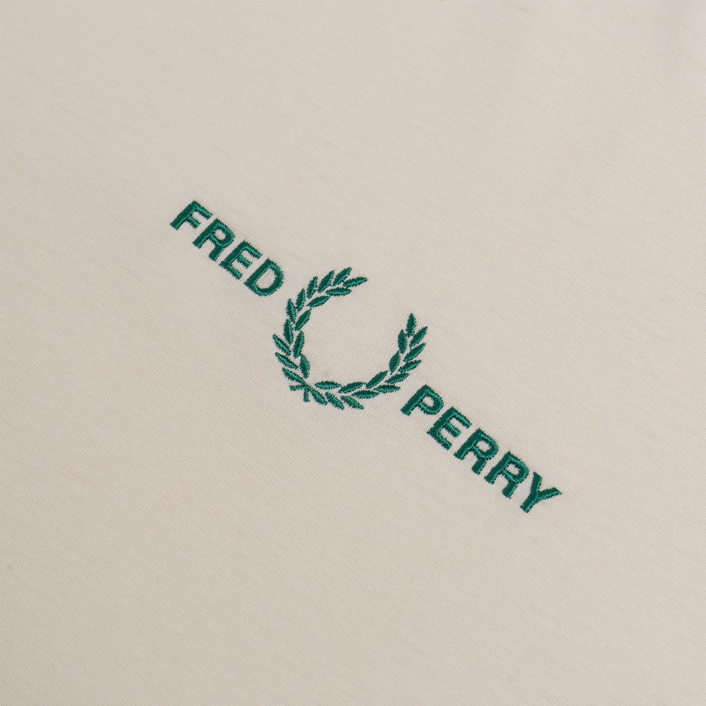 Fred Perry Embroidered T-Shirt Ecru - M4580-560