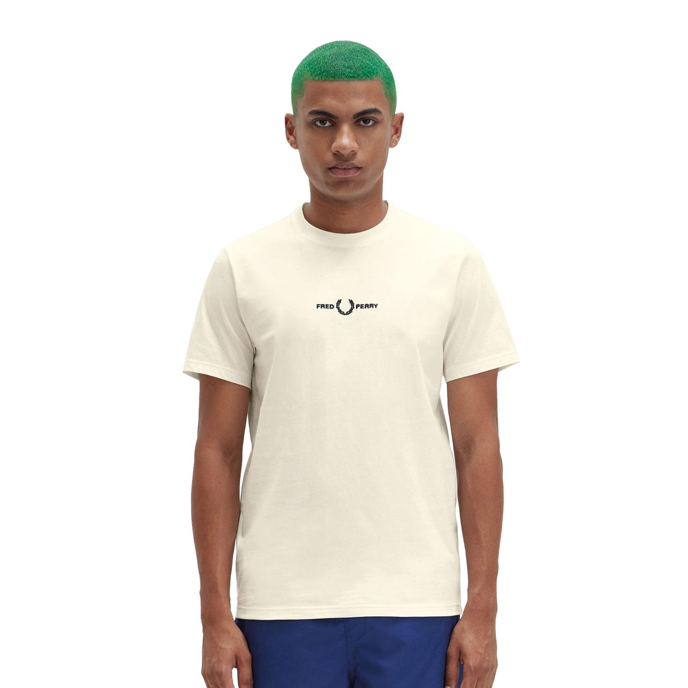 Fred Perry Embroidered T-Shirt Ecru - M4580-F79
