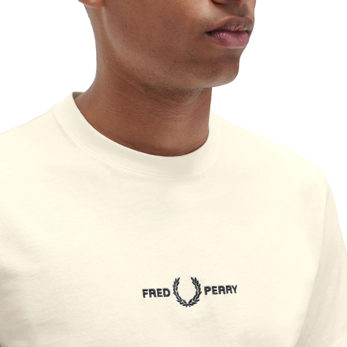 Fred Perry Embroidered T-Shirt Ecru - M4580-F79