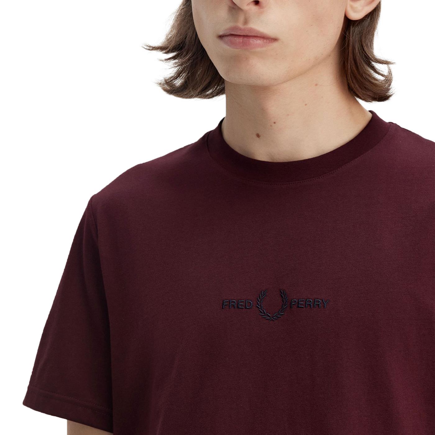 Fred Perry Embroidered T-Shirt Oxblood - M4580-K22