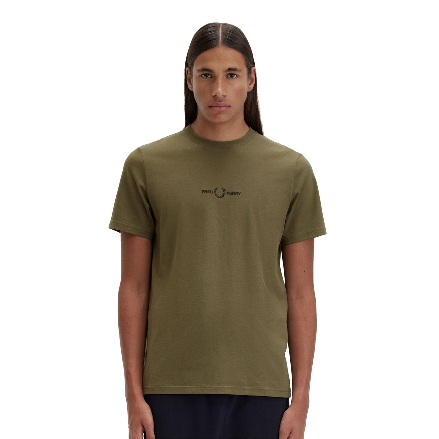 Fred Perry Embroidered T-Shirt Uniform Green - M4580-Q55