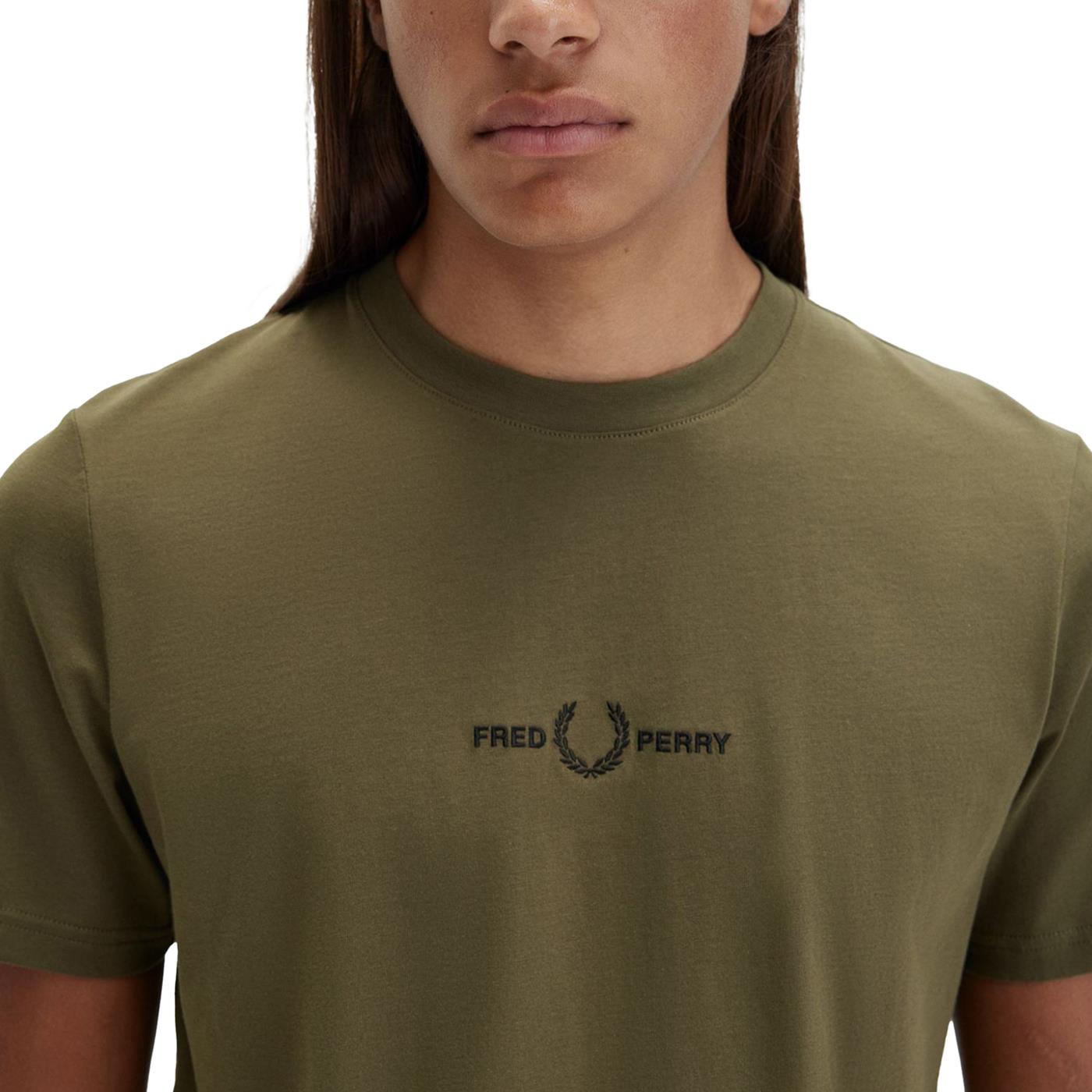 Fred Perry Embroidered T-Shirt Uniform Green - M4580-Q55