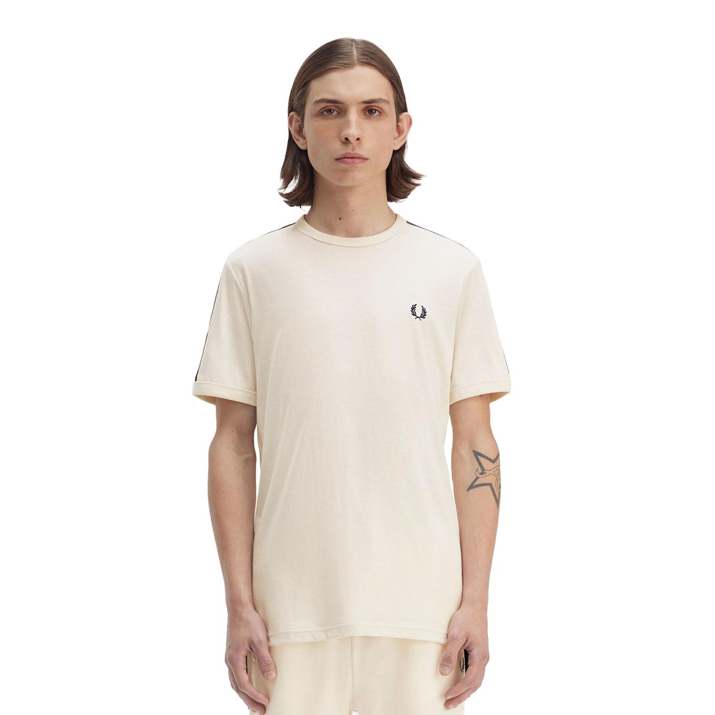 Fred Perry Contrast Tape Ringer T-Shirt Ecru - M4613-170
