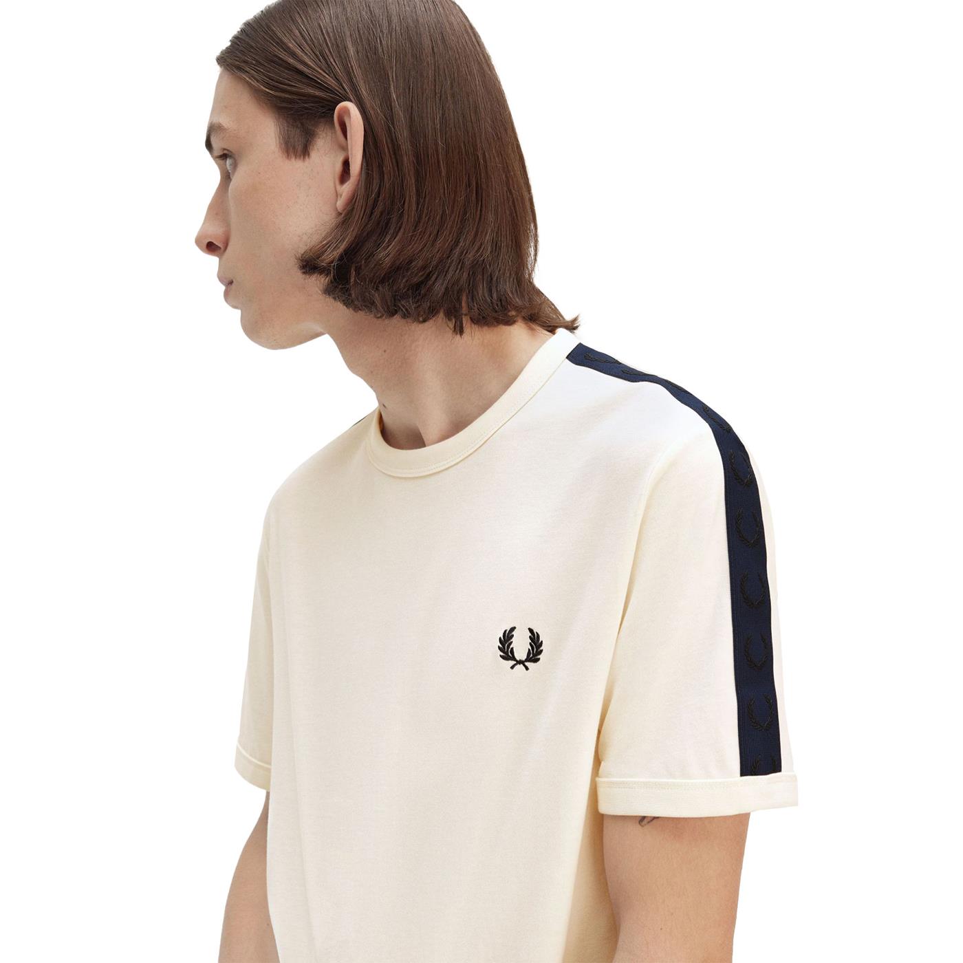 Fred Perry Contrast Tape Ringer T-Shirt Ecru - M4613-170