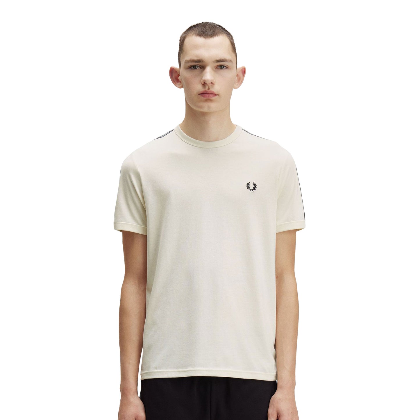 Fred Perry Contrast Tape Ringer T-Shirt Ecru/Navy - M4613-729
