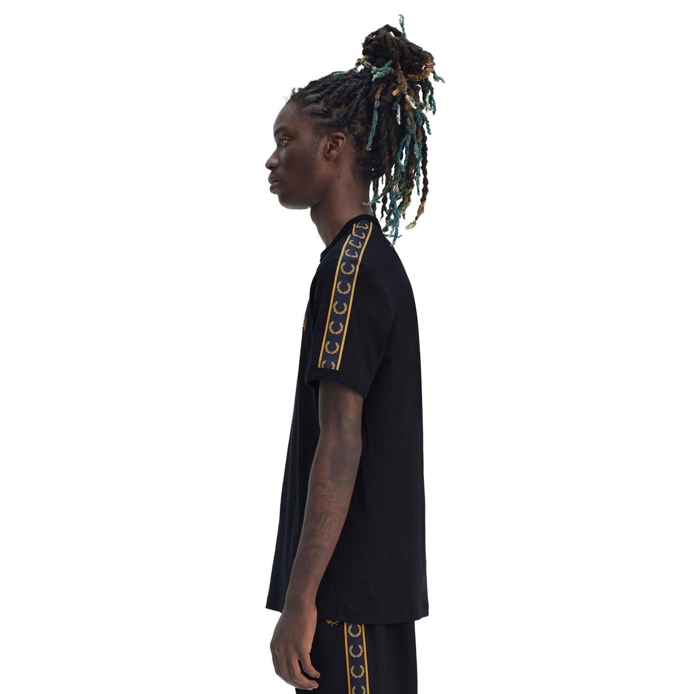 Fred Perry Contrast Tape Ringer T-Shirt Navy/Honeycomb - M4613-W75