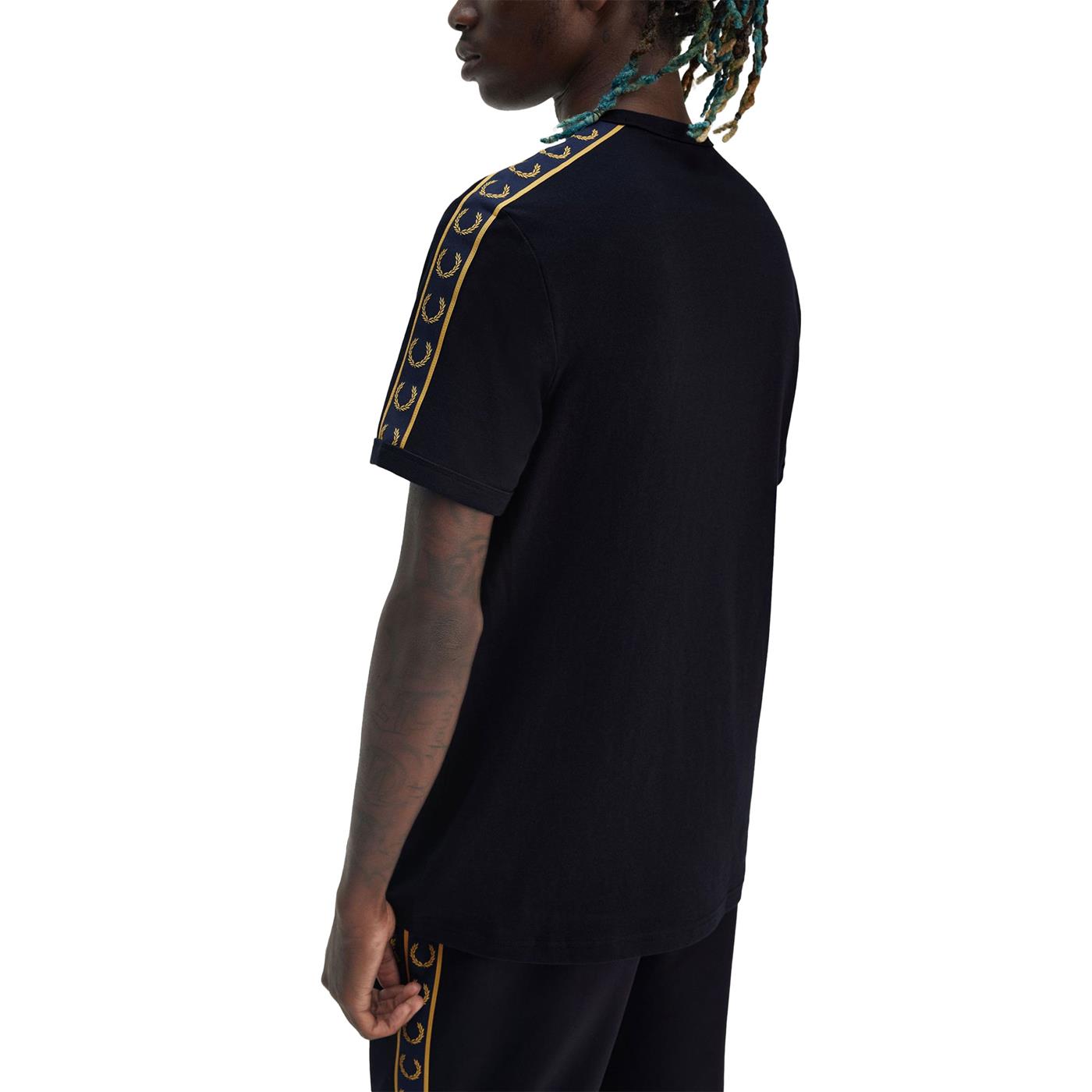 Fred Perry Contrast Tape Ringer T-Shirt Navy/Honeycomb - M4613-W75