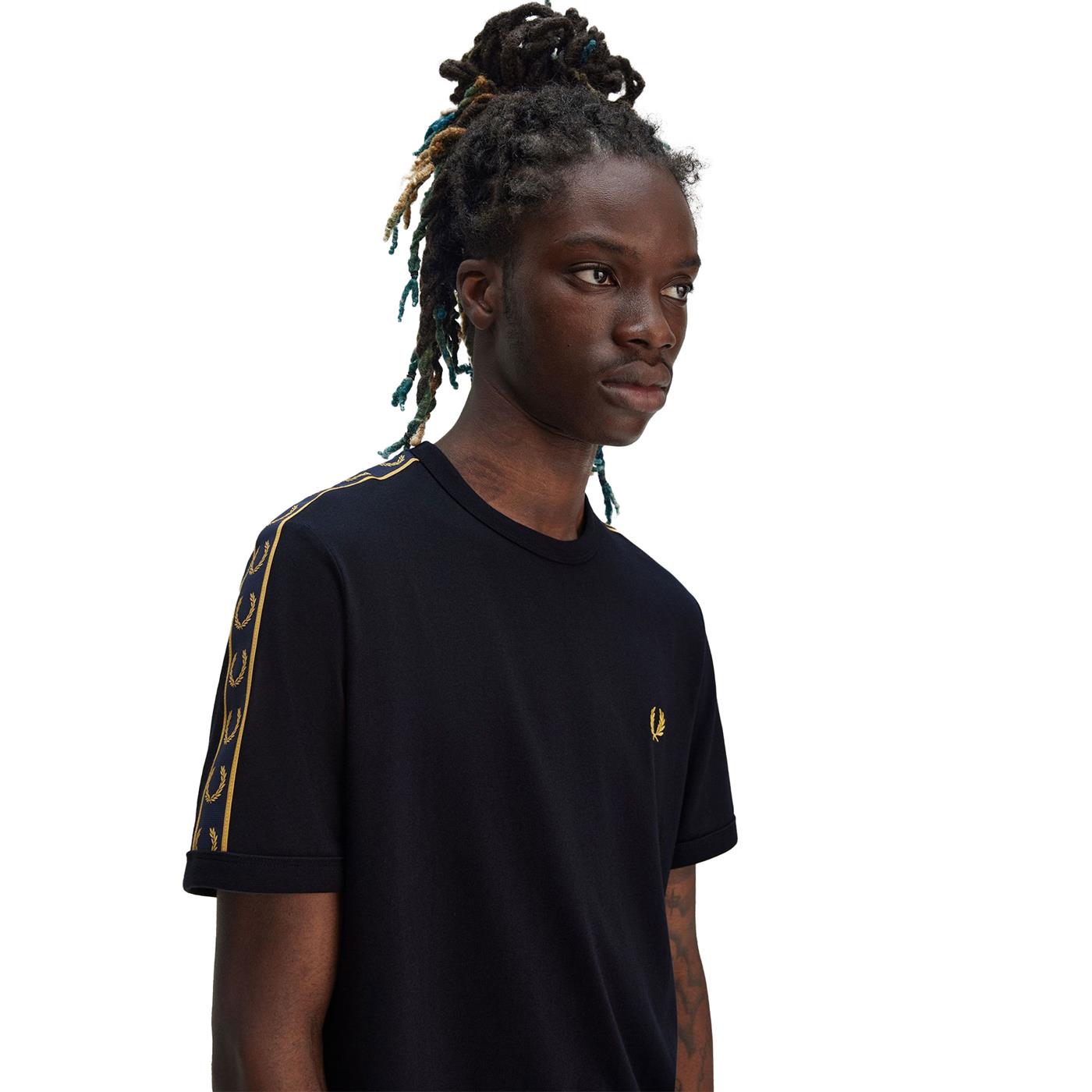 Fred Perry Contrast Tape Ringer T-Shirt Navy/Honeycomb - M4613-W75