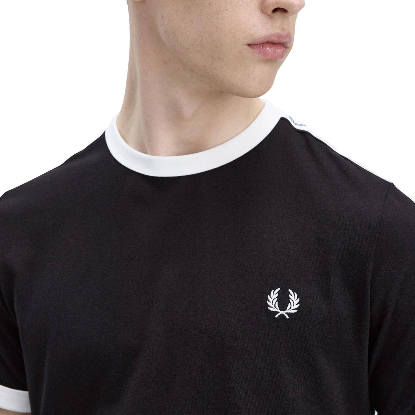 Fred Perry Taped Ringer T-Shirt Black - M4620-102