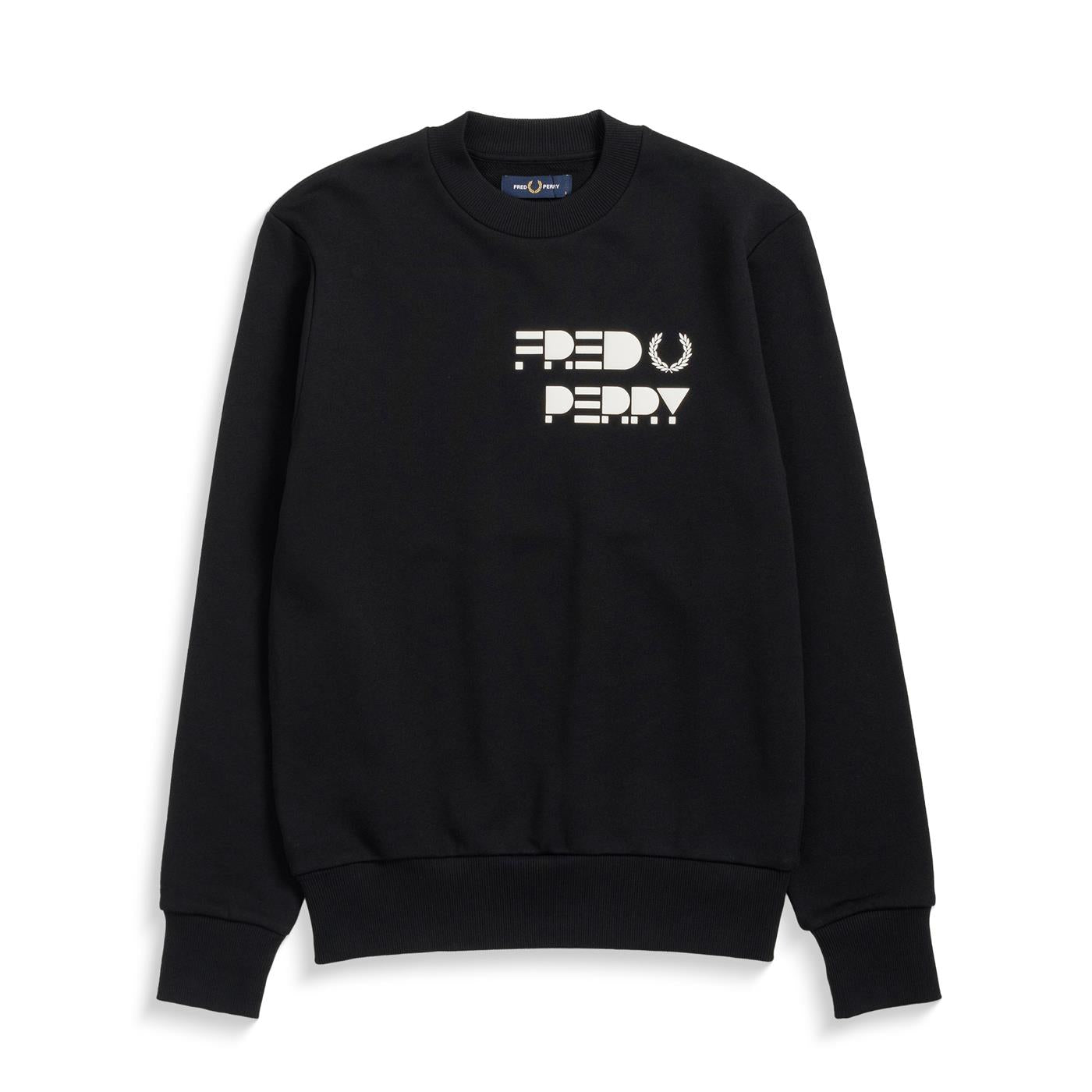 Fred Perry Raised Print Sweatshirt Black - M4626-102