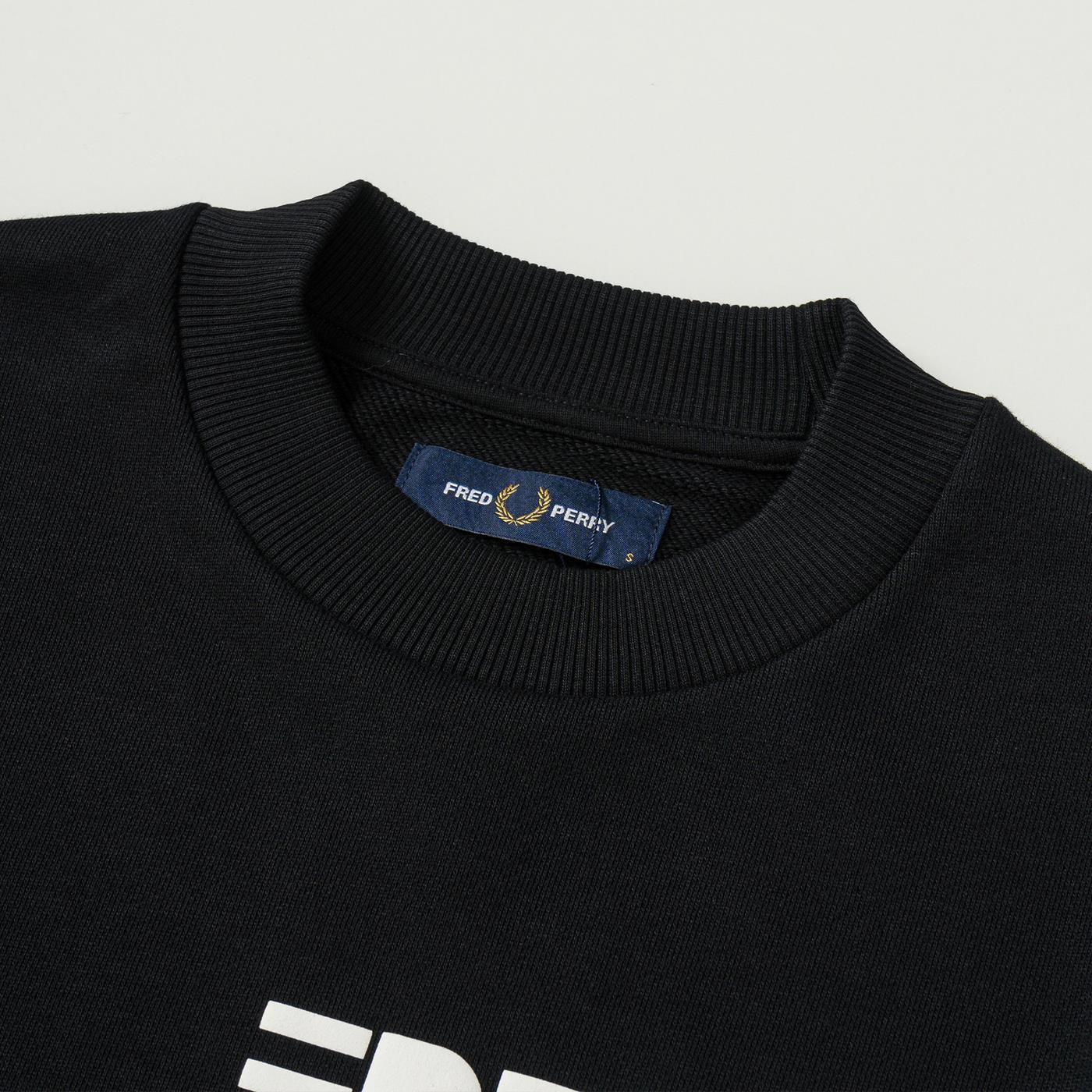 Fred Perry Raised Print Sweatshirt Black - M4626-102