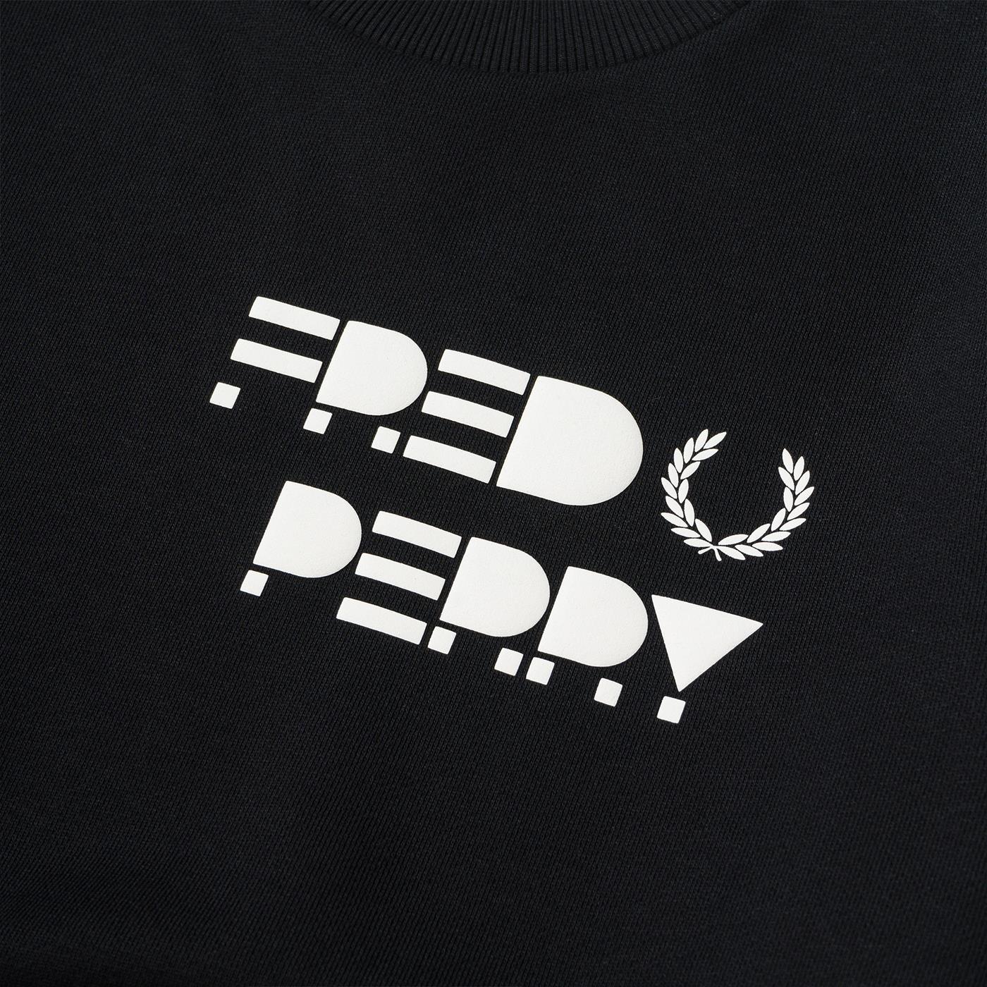 Fred Perry Raised Print Sweatshirt Black - M4626-102