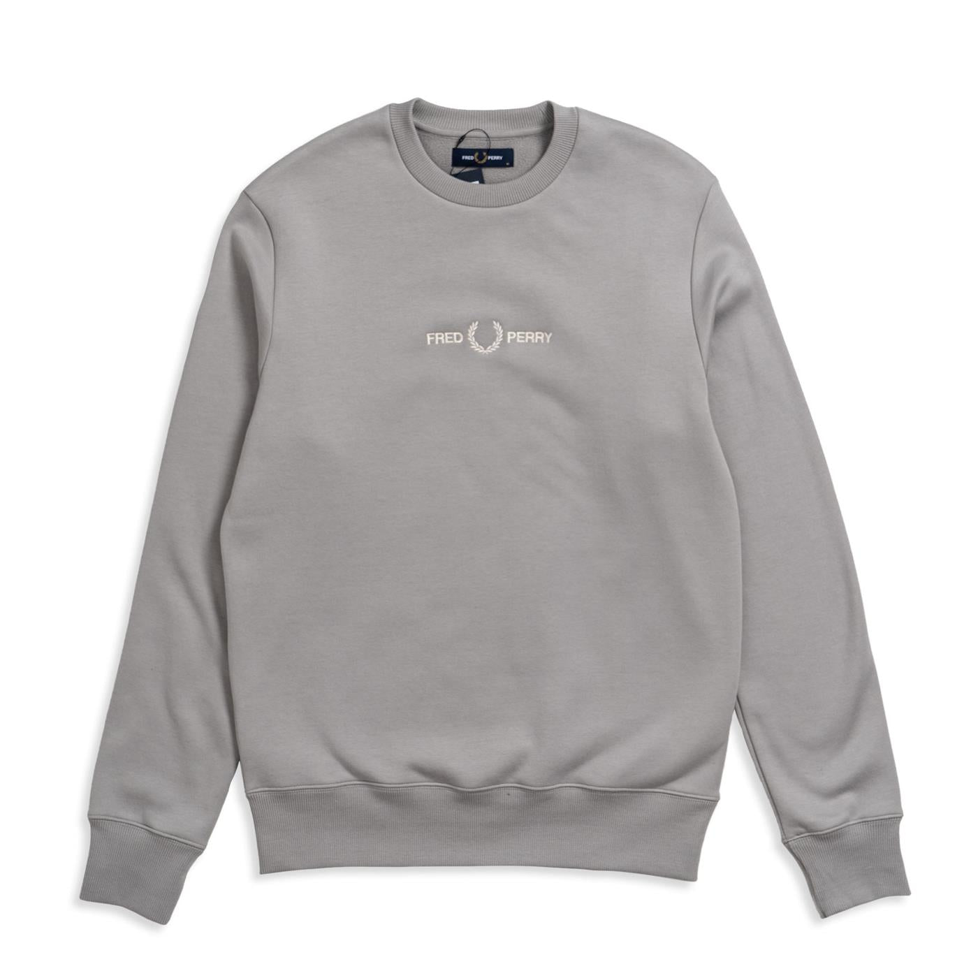 Fred Perry Embroidered Sweatshirt Limestone - M4727-181