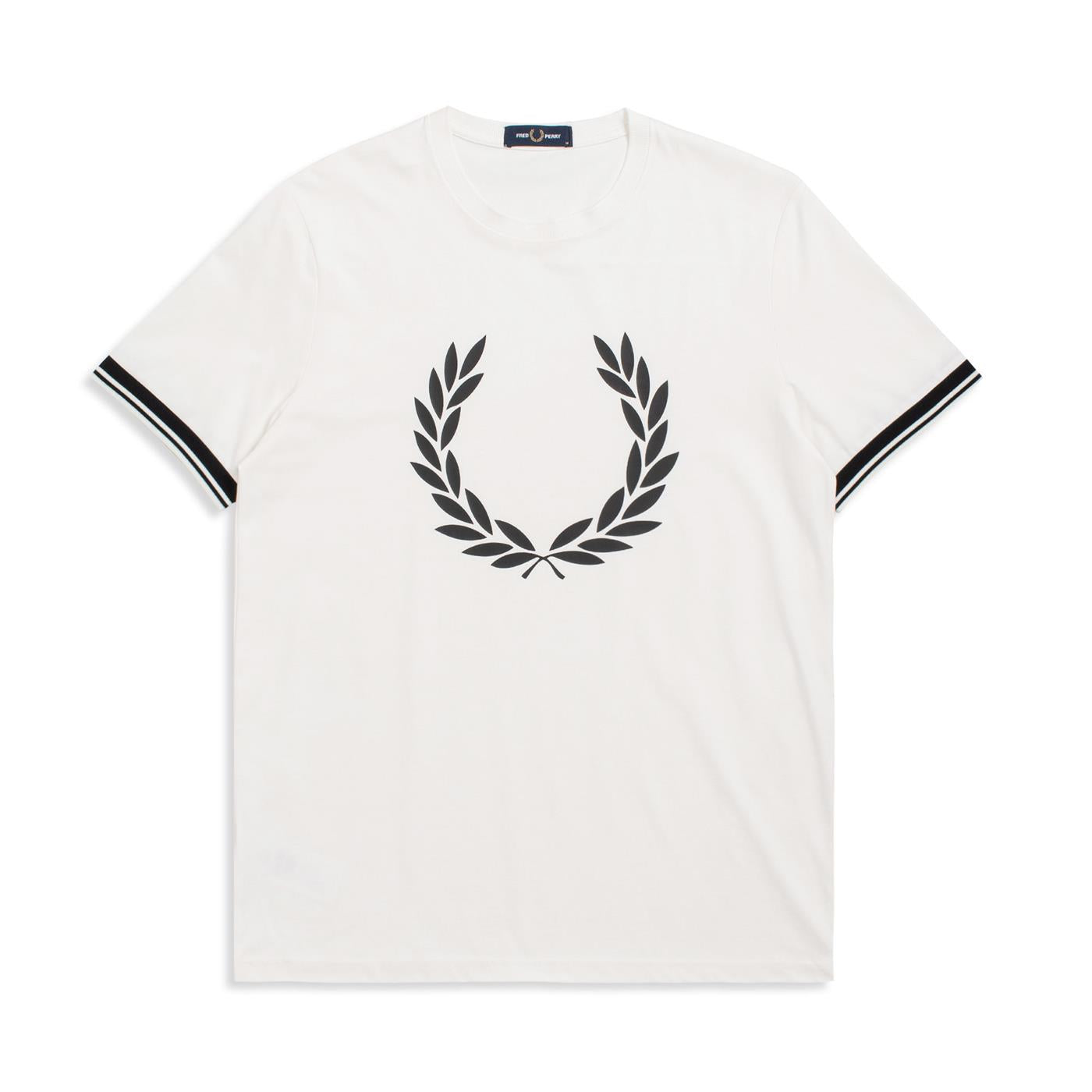 Fred Perry Printed Laurel Wreath T-Shirt Snow White - M5677-129