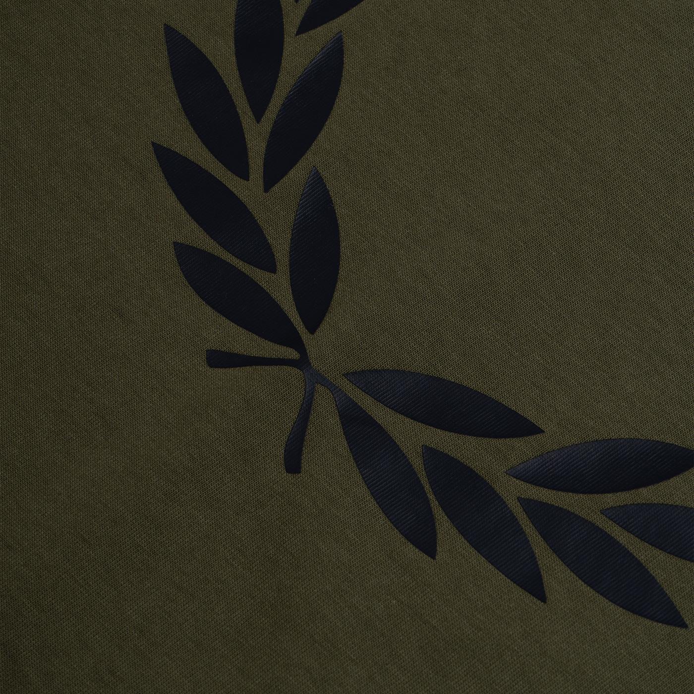 Fred Perry Constrast Cuff Laurel LS T-Shirt Uniform Green - M5688-Q55