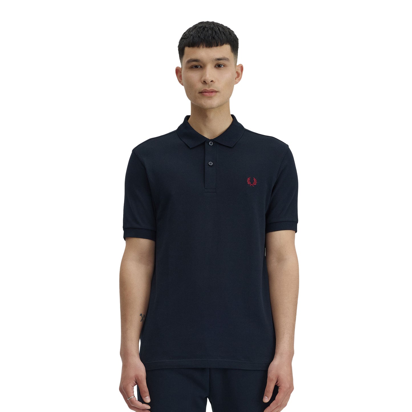 Fred Perry M6000 Polo Shirt Navy/Burnt Red