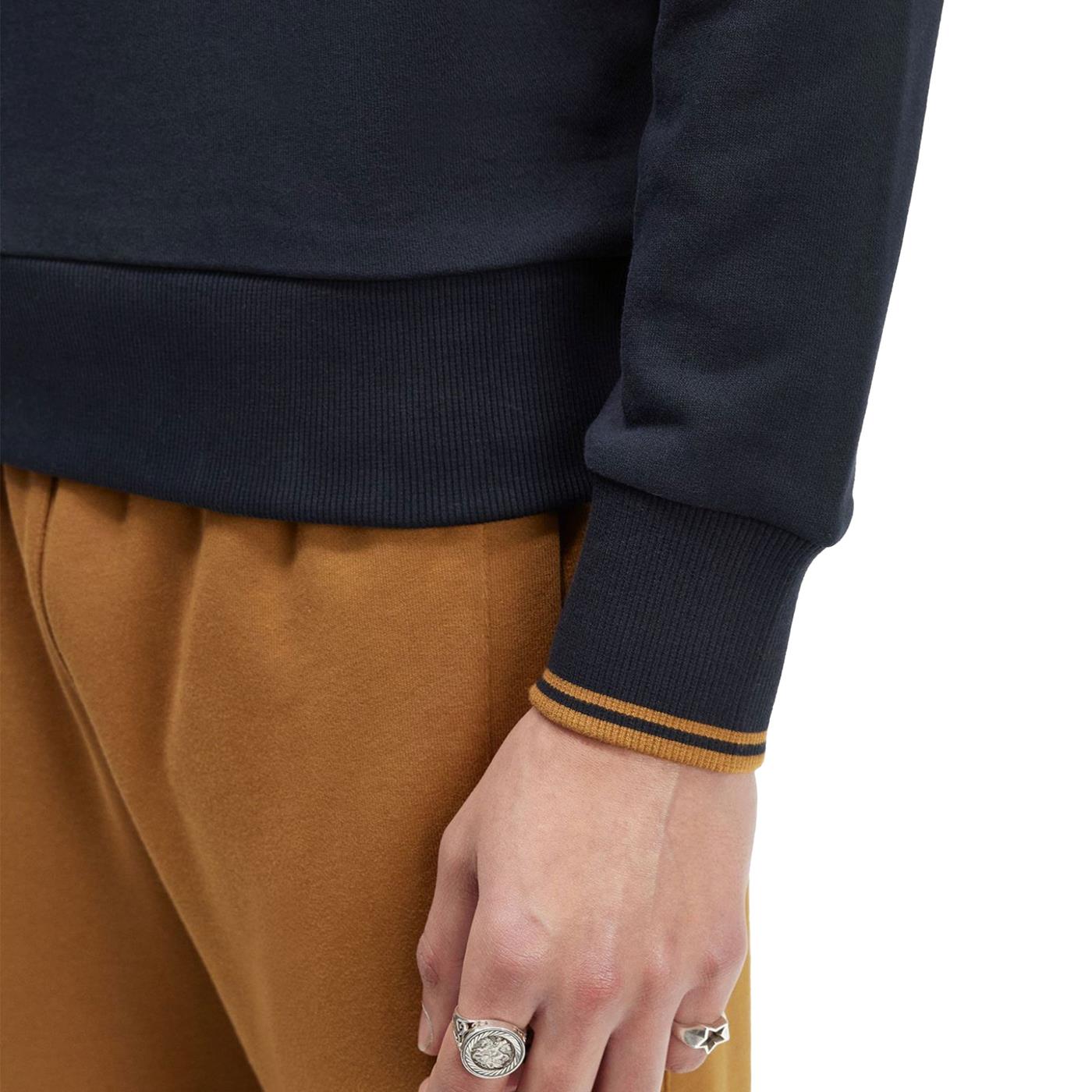 Fred Perry Crewneck Sweatshirt Navy/Dark Caramel - M7535-R63