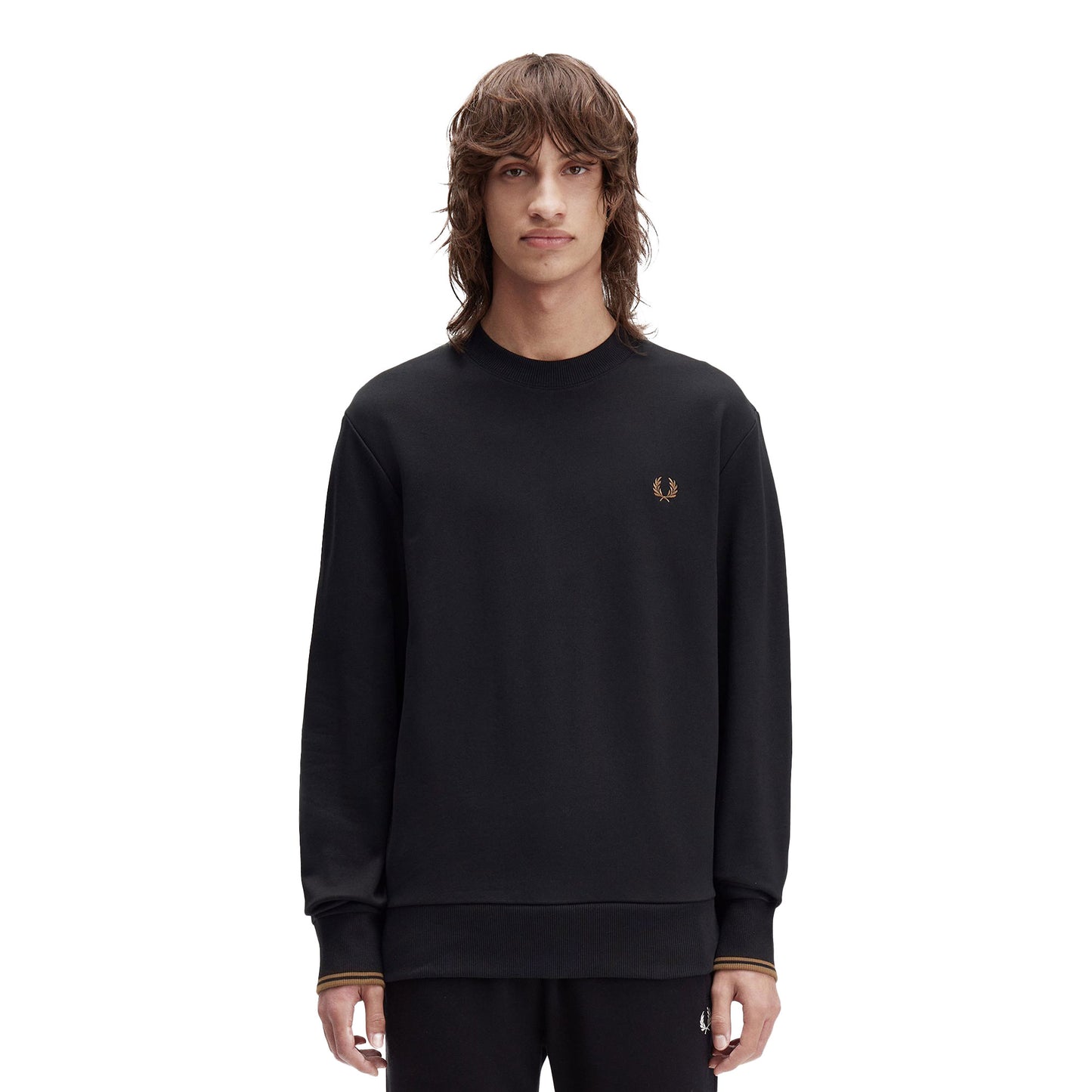 Fred Perry Crewneck Sweatshirt Black/Shaded Stone - M7535-S77