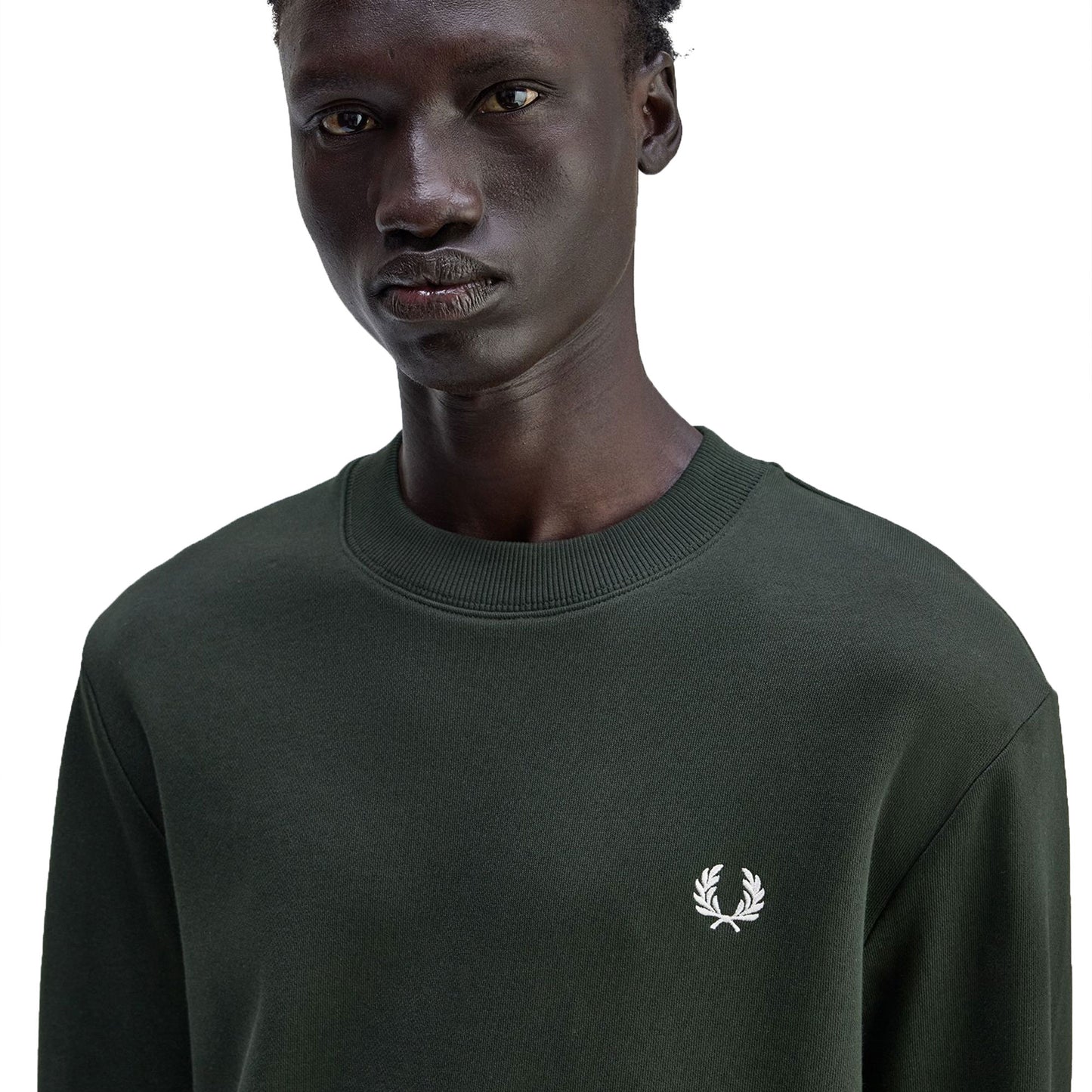Fred Perry Crewneck Sweatshirt Night Green/Snow White - M7535-T50