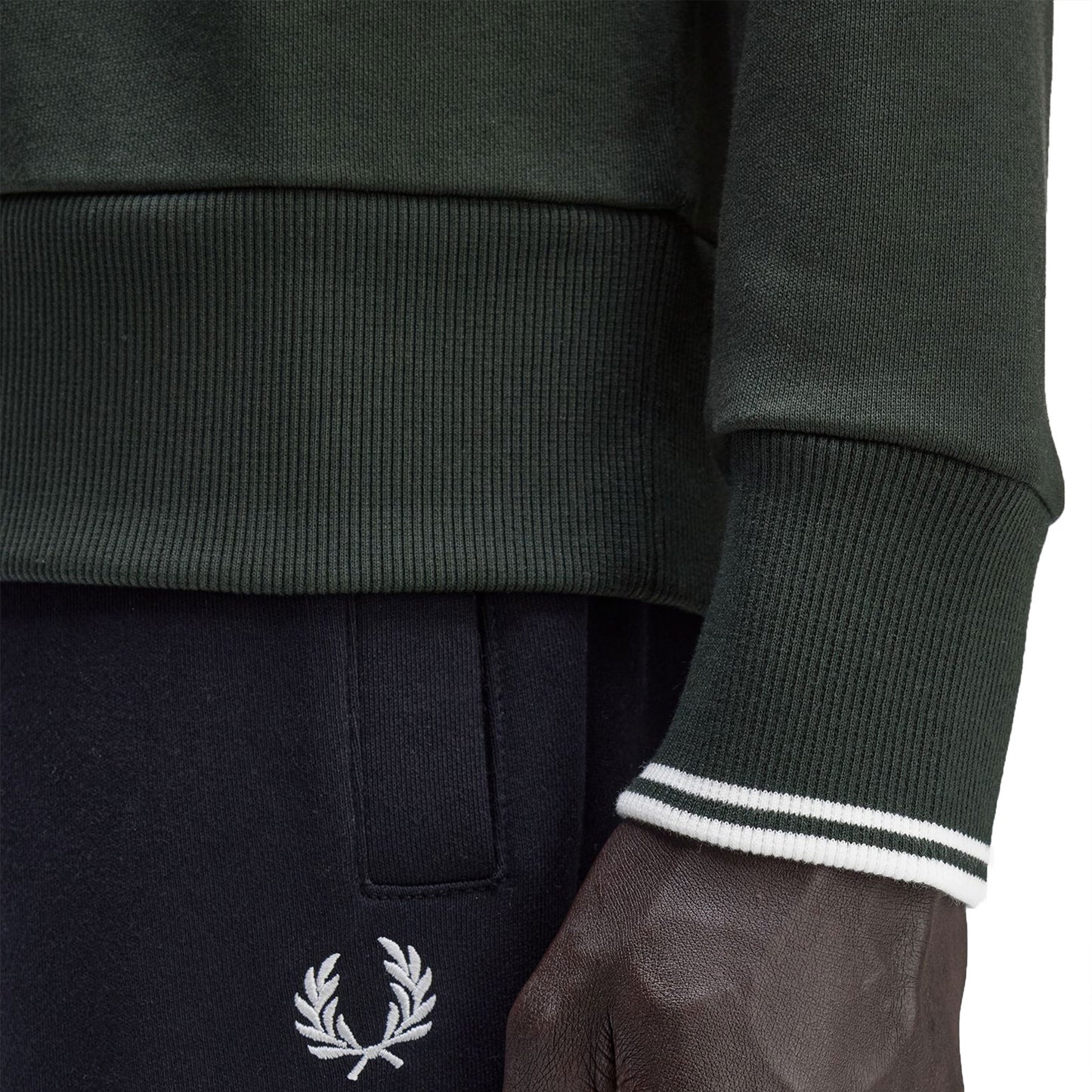 Fred Perry Crewneck Sweatshirt Night Green/Snow White - M7535-T50
