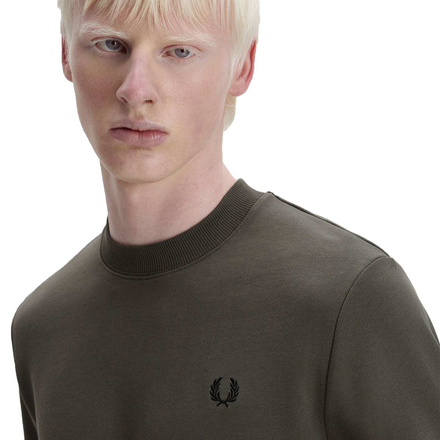 Fred Perry Crewneck Sweatshirt Field Green/Black - M7535-U70