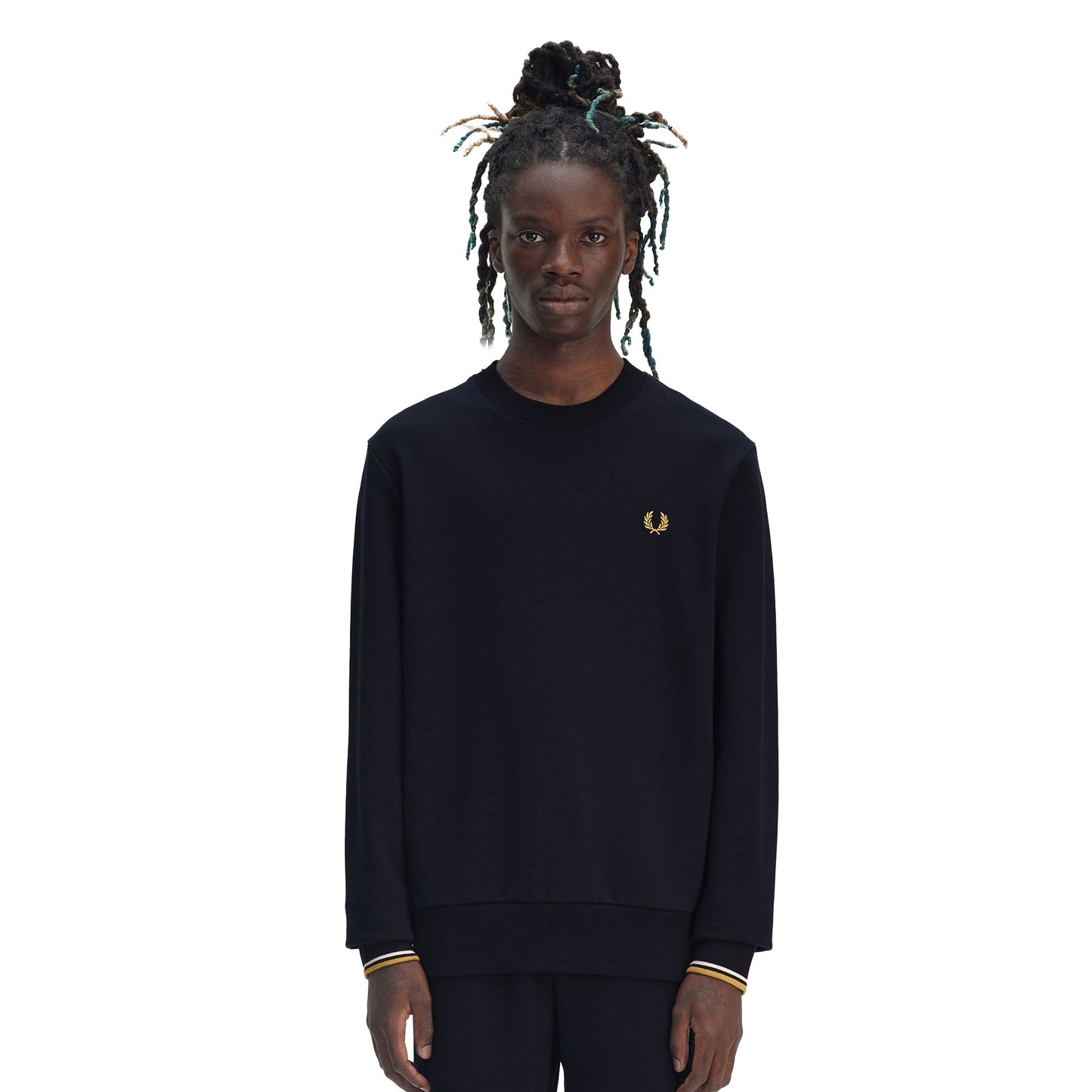 Fred Perry Crewneck Sweatshirt Navy/Ecru/Honeycomb - M7535-W53