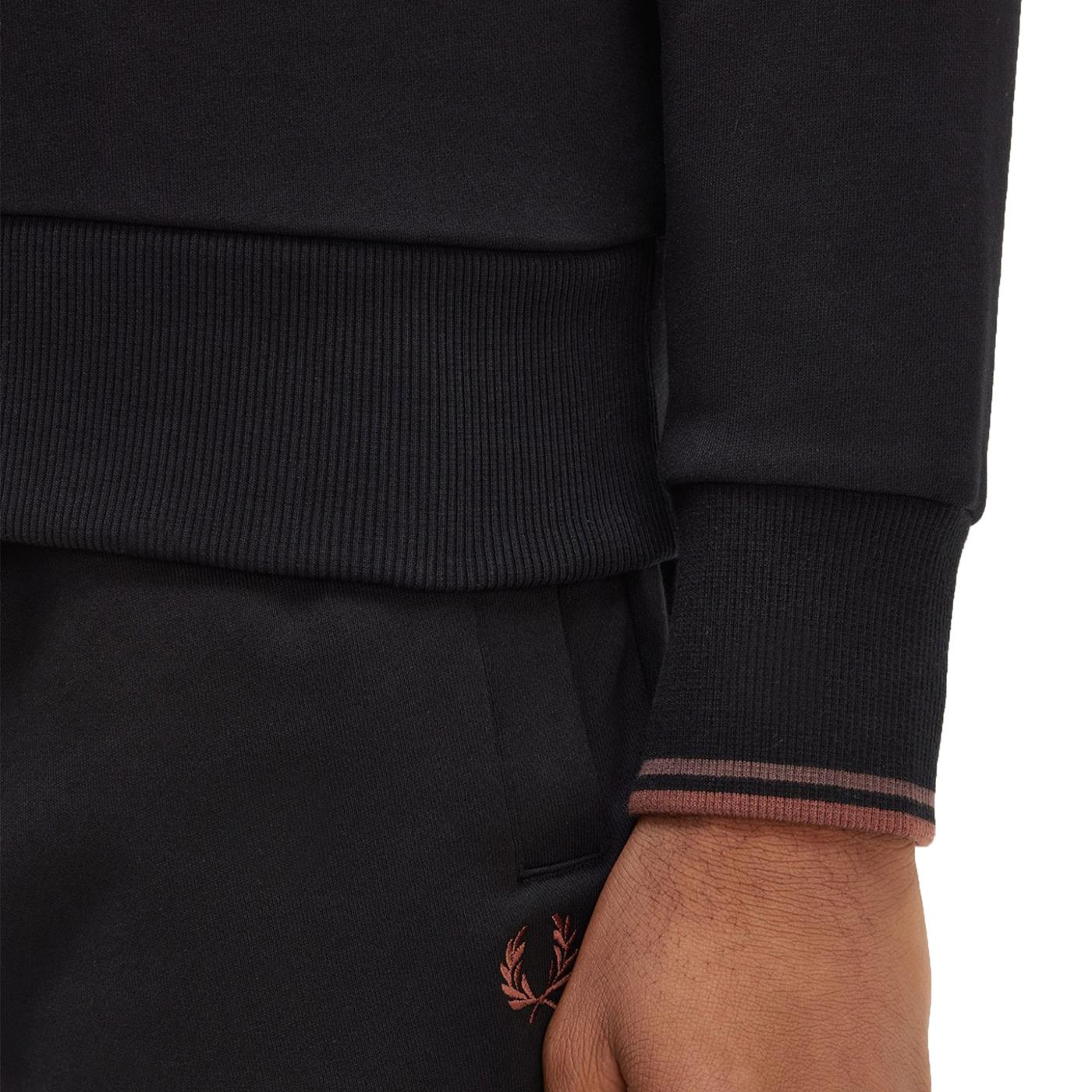 Fred Perry Crewneck Sweatshirt Black/Whisky Brown - M7535-X56