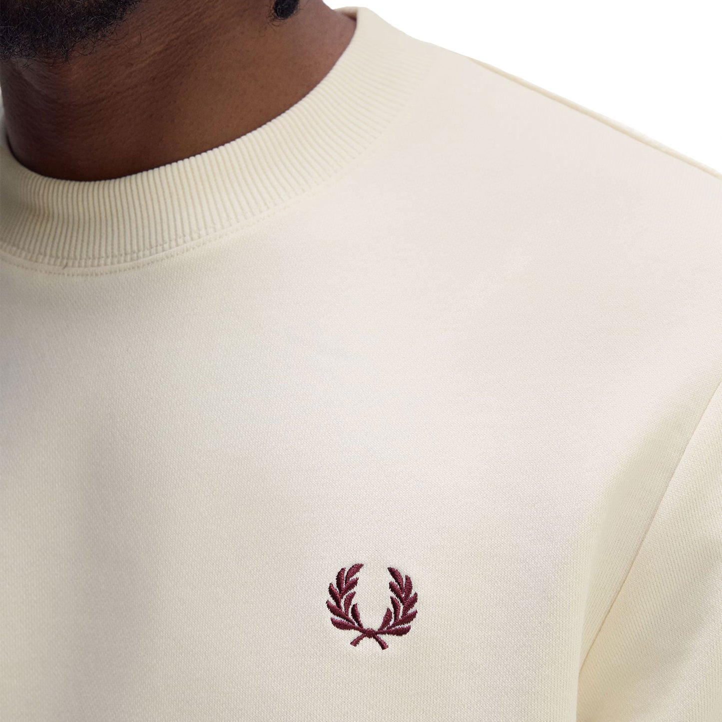 Fred Perry Crewneck Sweatshirt Ecru/Court Blue/Oxblood - M7535-Z46