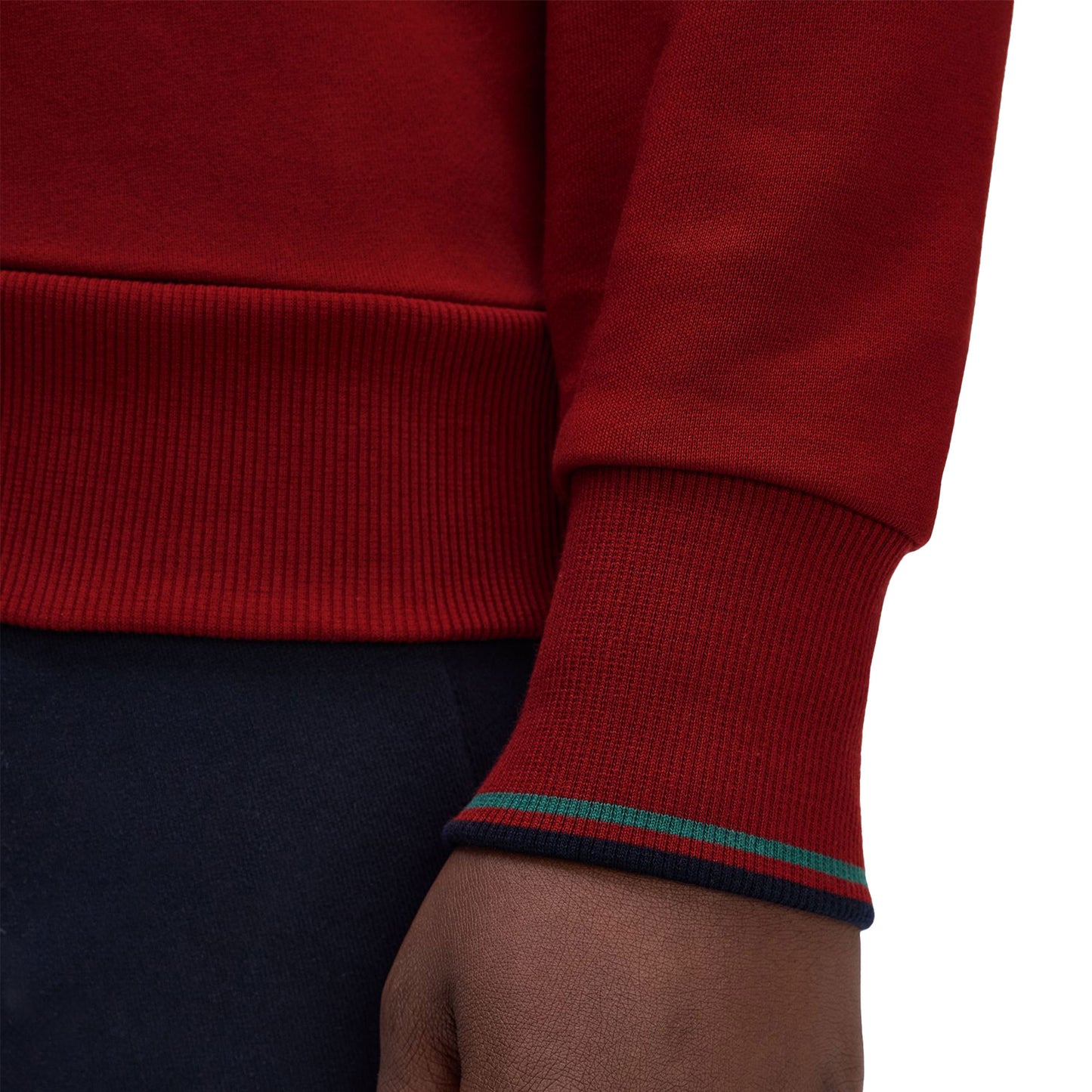 Fred Perry Crewneck Sweatshirt Burnt Red/Sport Green/Navy - M7535-Z62