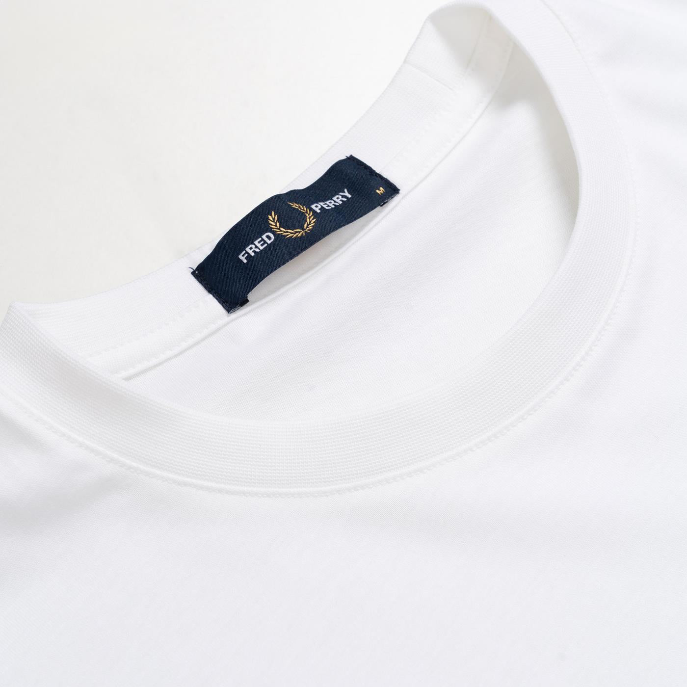 Fred Perry Flocked Laurel Wreath T-Shirt White - M7708-100