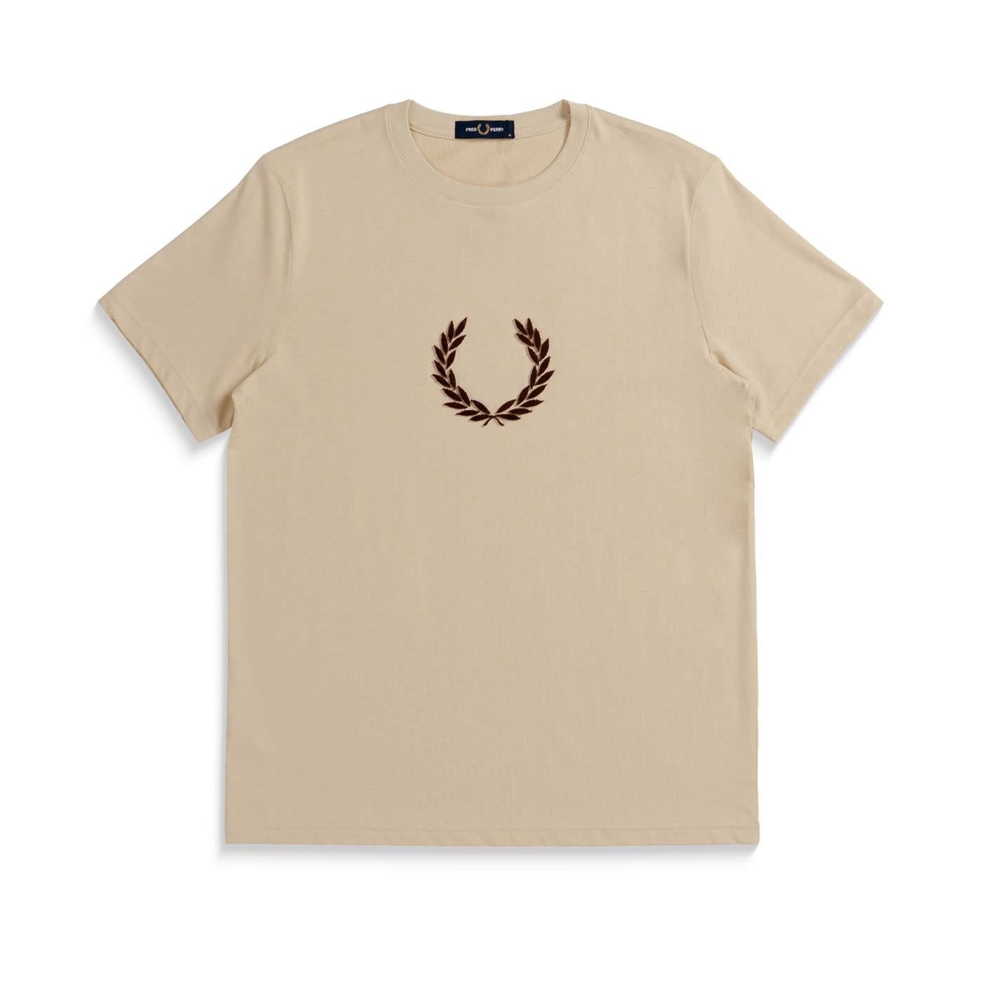 Fred Perry Textured Laurel Wreath T-Shirt Oatmeal - M8587-691