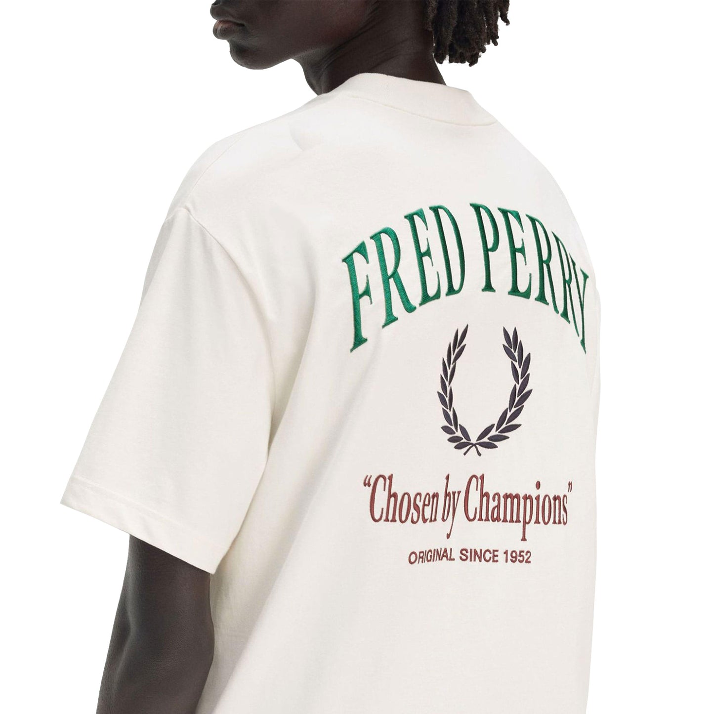 Fred Perry Embroidered T-Shirt Ecru - M9826-560