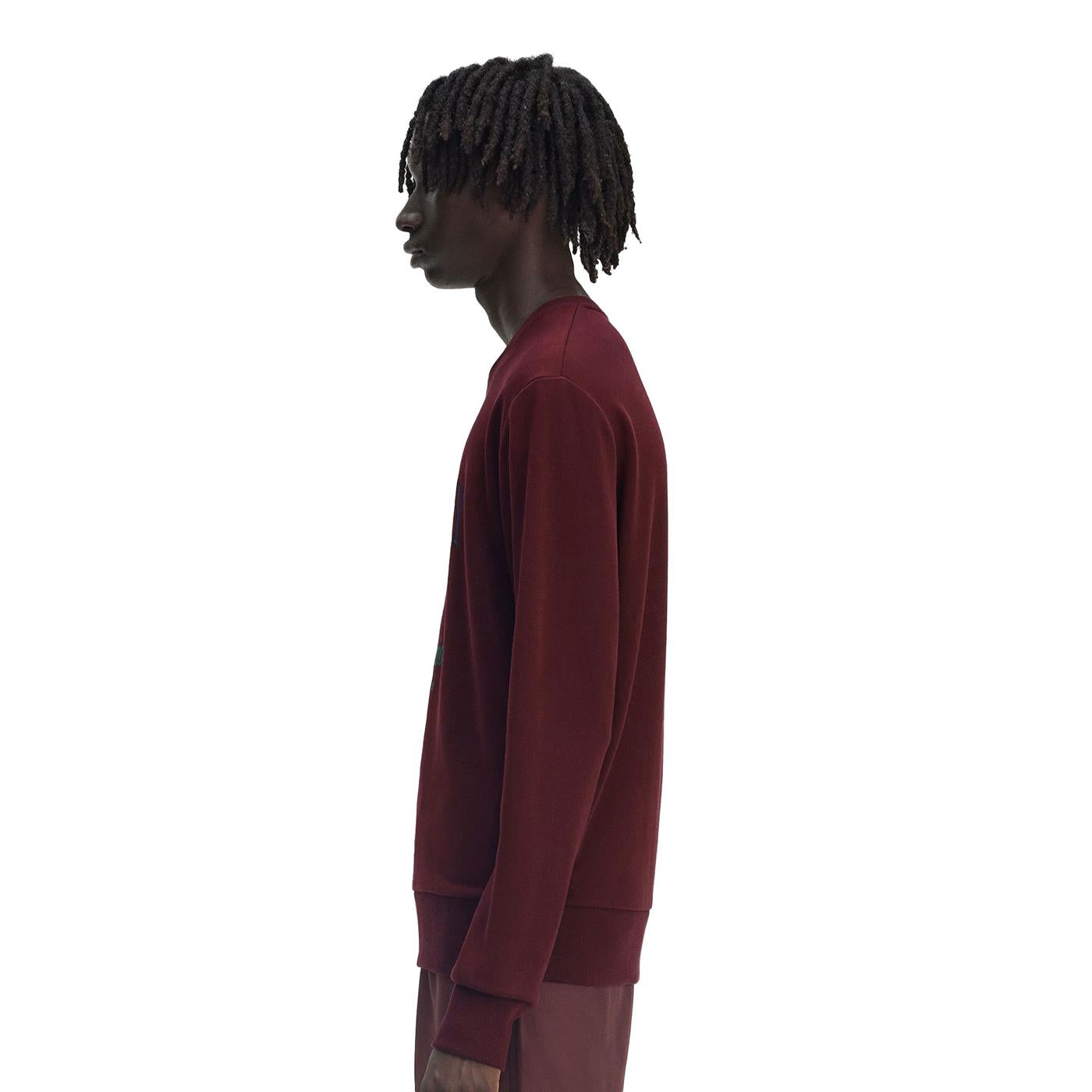 Fred Perry Embroidered Champion Sweatshirt Oxblood - M9891-597