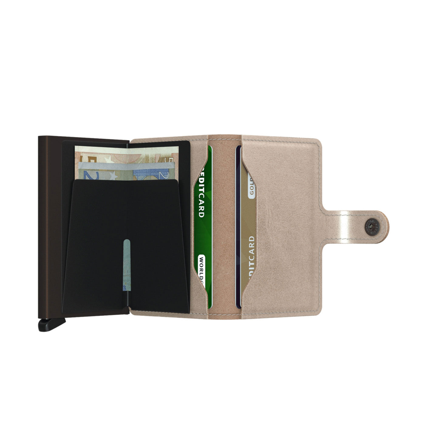 Secrid Miniwallet Metallic Champagne/Brown - MMECHAMPBRN