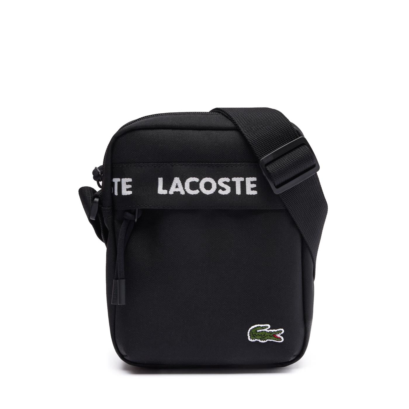 Lacoste Vertical Camera Bag Tape Black - NU4686NZ-N37