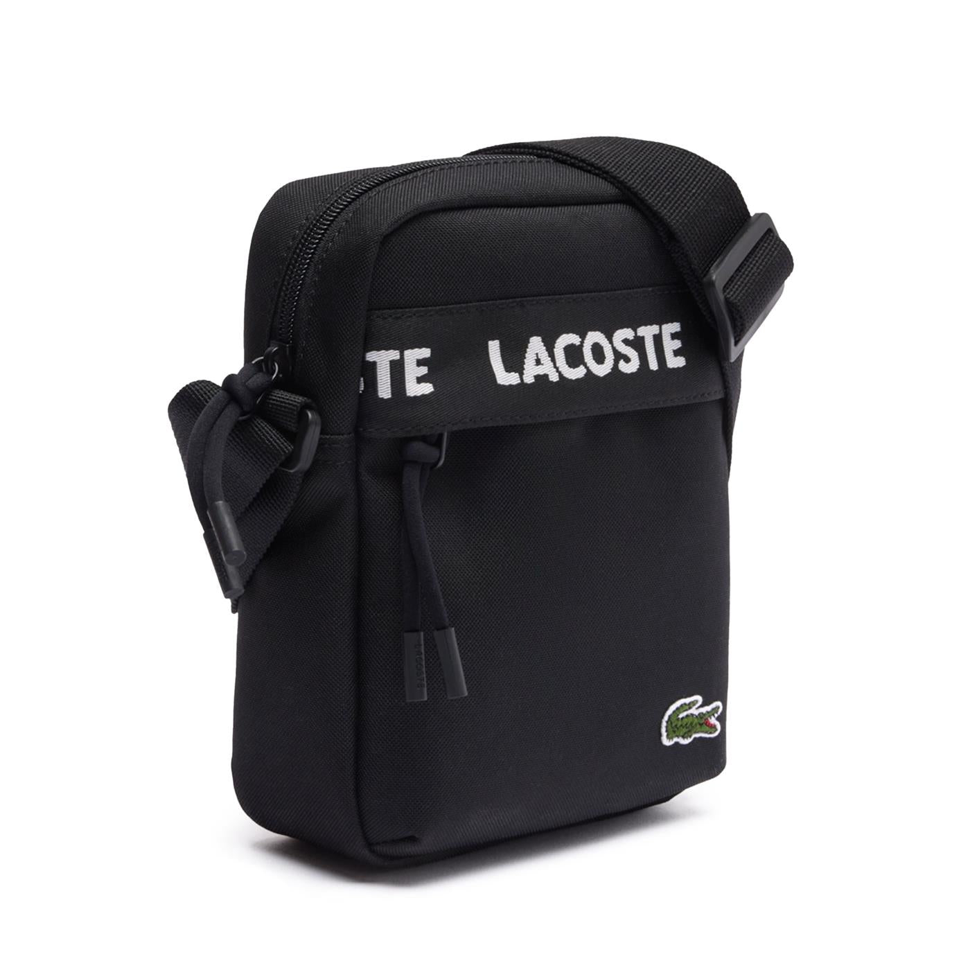 Lacoste Vertical Camera Bag Tape Black - NU4686NZ-N37