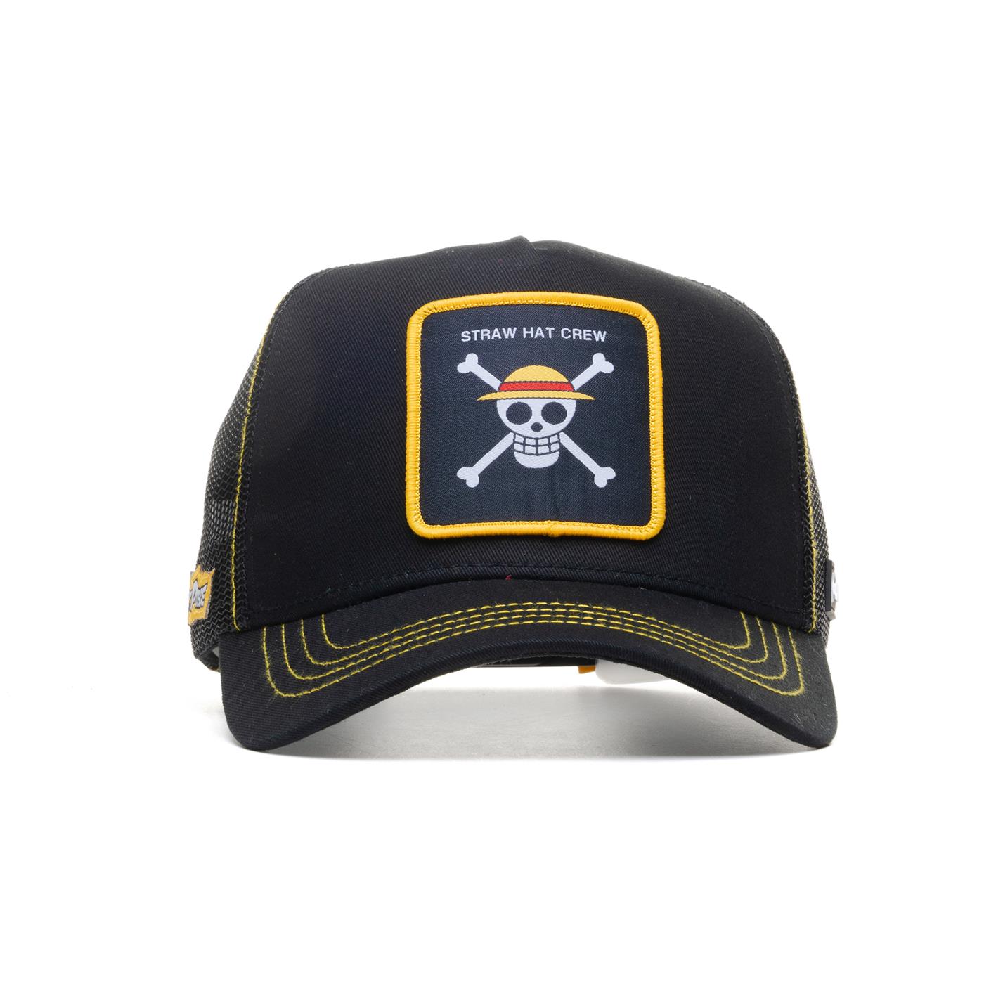 Capslab One Piece Straw Hat Crew Cap Black  - ONE1