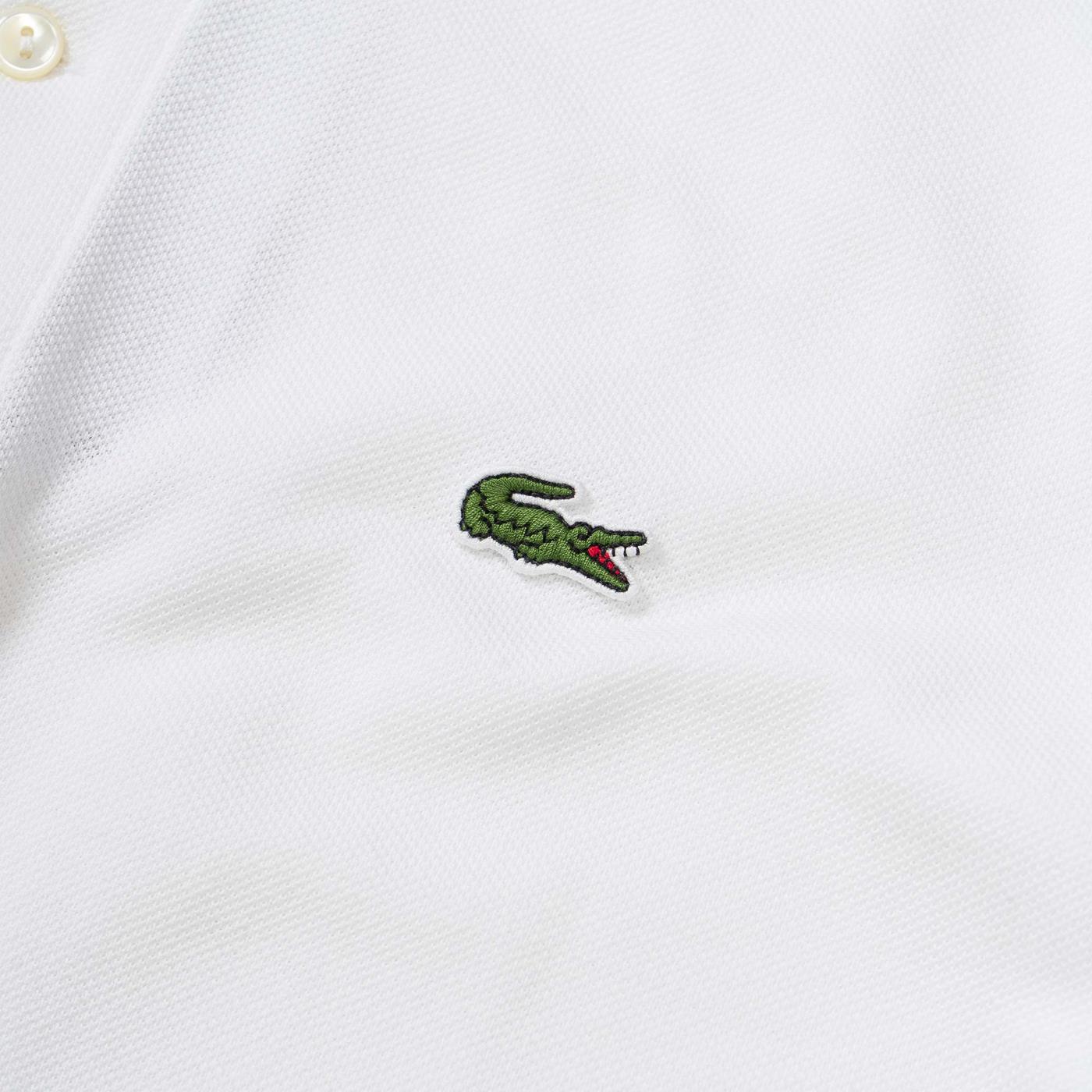 Lacoste Striped Accents Cotton Piqué Polo Shirt White/Navy - PH2384-522