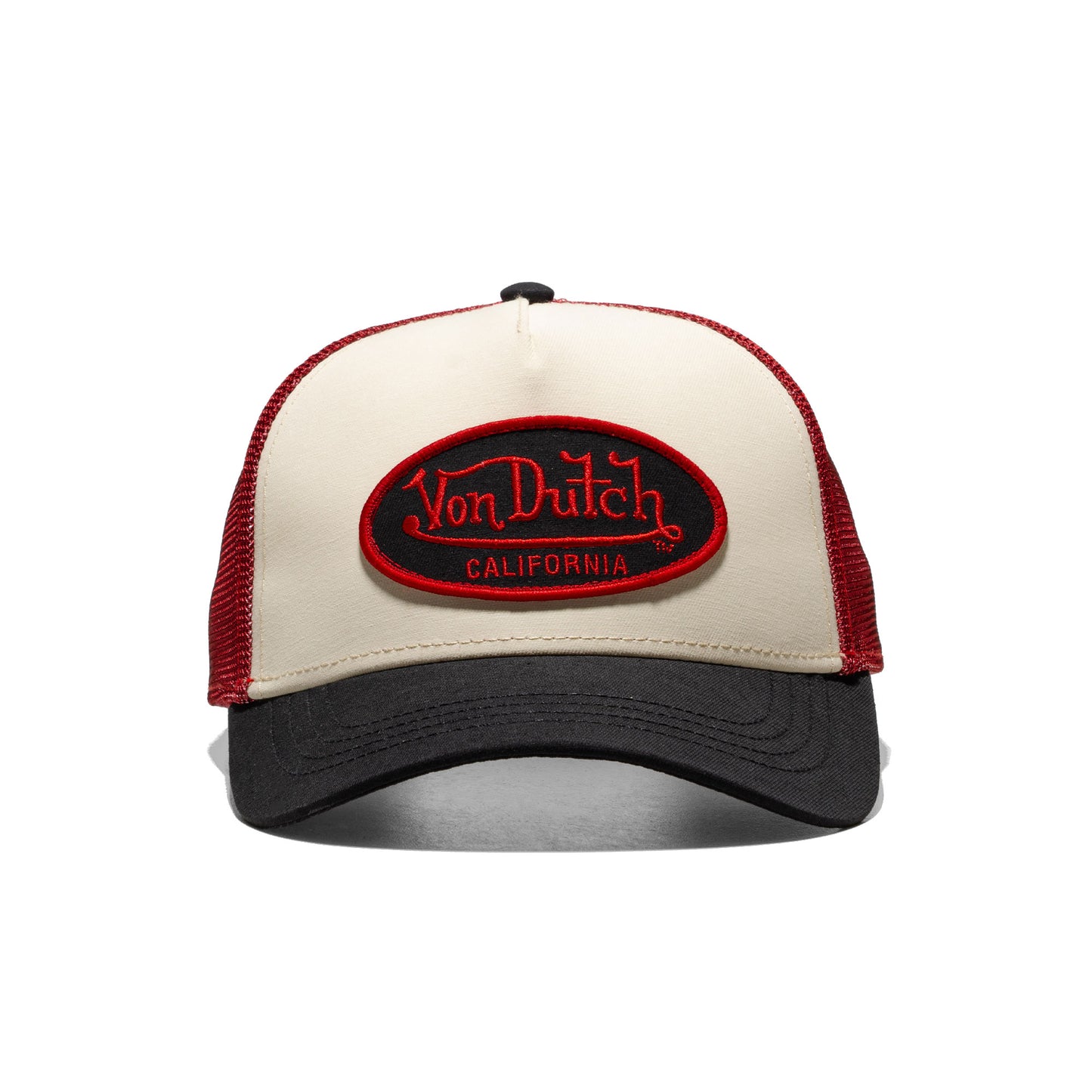 Von Dutch Trucker Cap Beige/Burgundy/Black - POLY07
