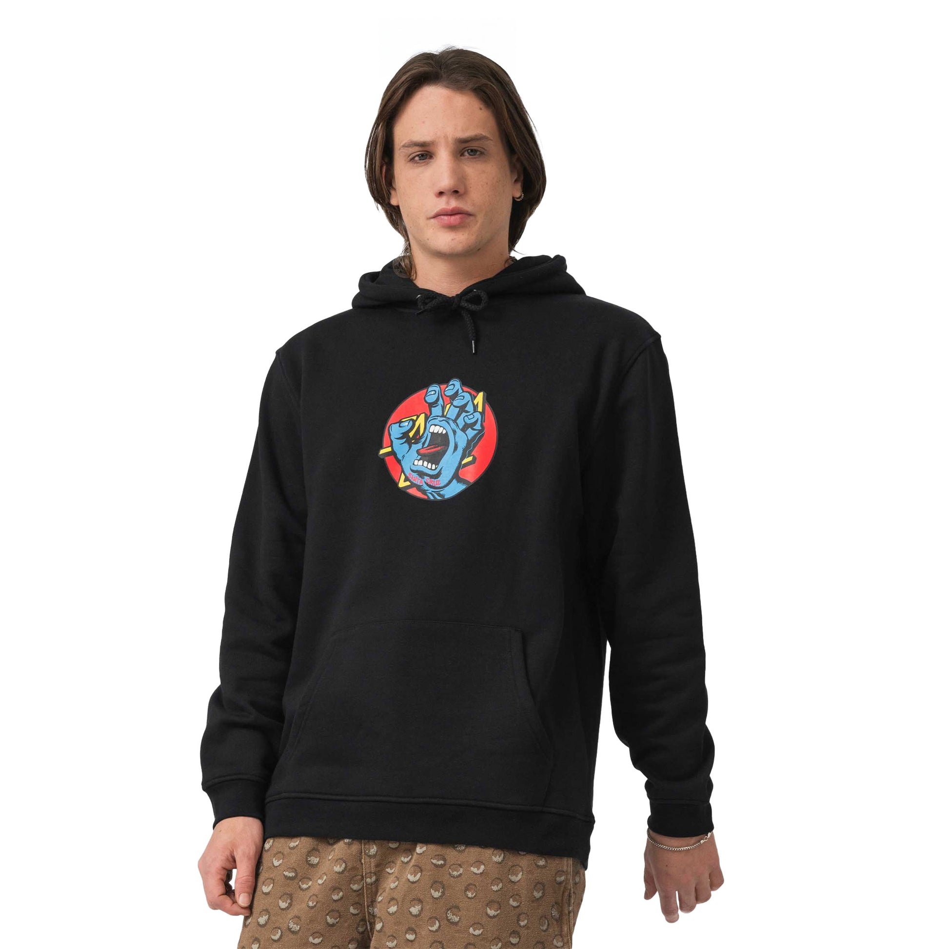 Santa Cruz Hand Dot Front Hoodie Black  - SCA-HDY-10160