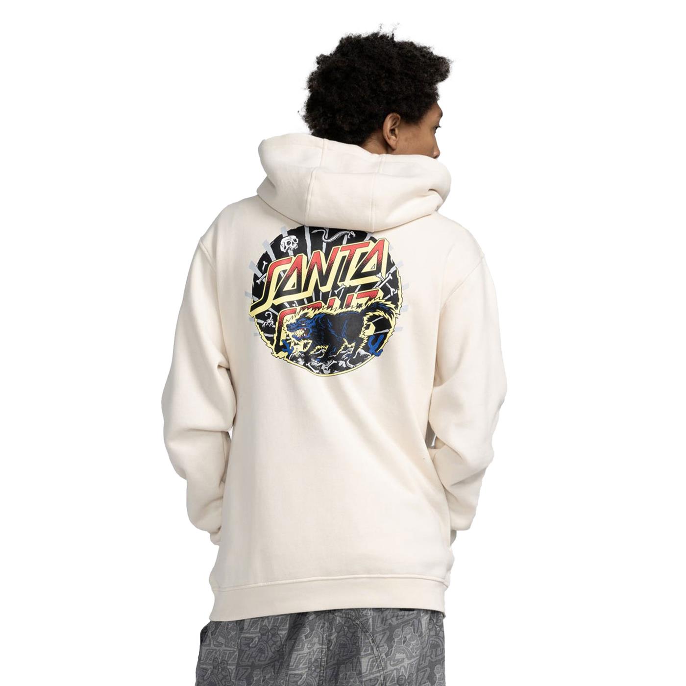 Santa Cruz Kendall Wolf Dot Hoodie Chalk - SCA-HDY-6446