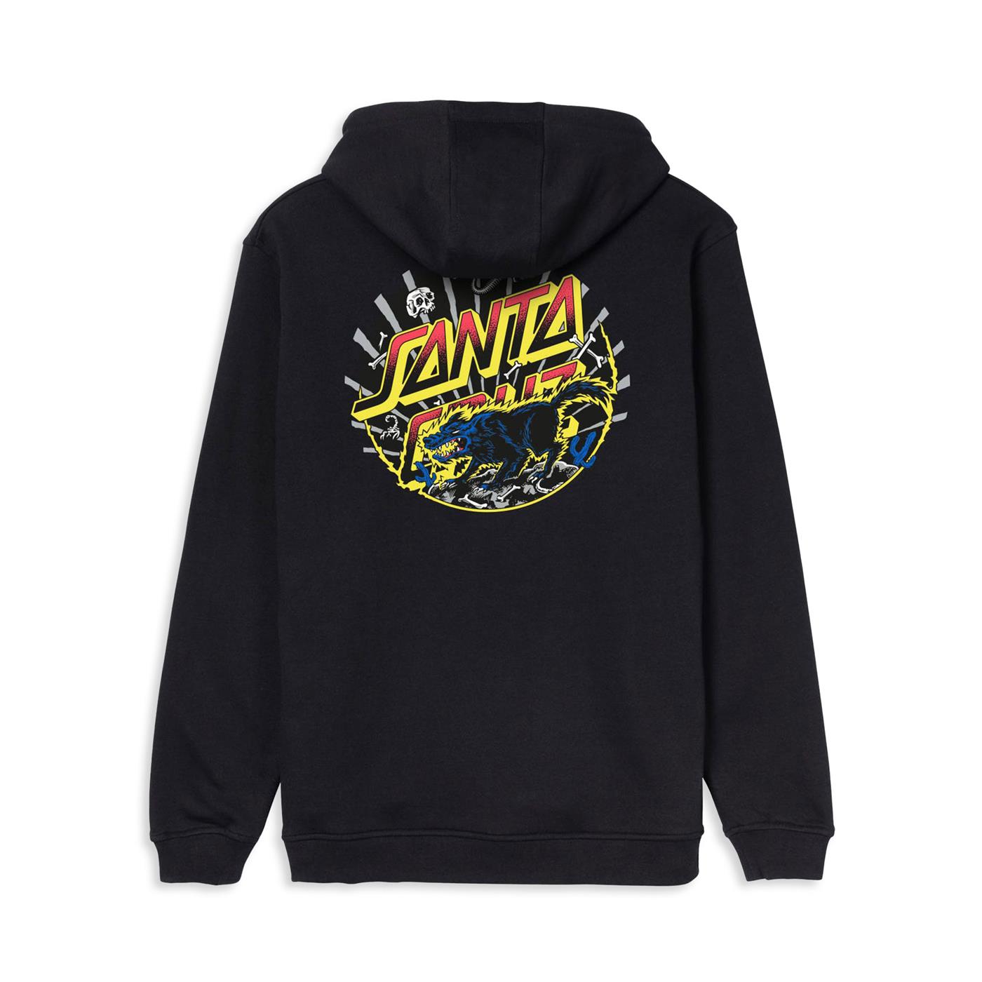 Santa Cruz Kendall Wolf Dot Hoodie Black - SCA-HDY-6452