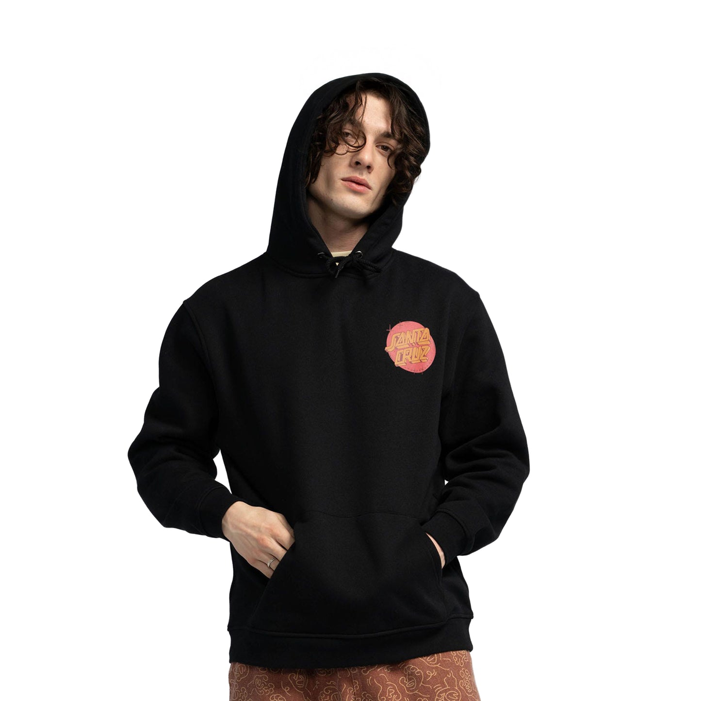 Santa Cruz Scrawl Brick Dot Center Hood Black - SCA-HDY-6476