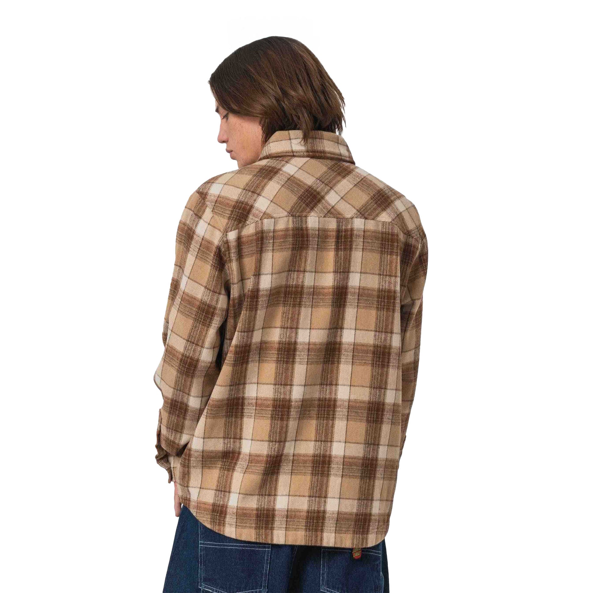 Santa Cruz Apex Shirt Brown Check  - SCA-SHT-0897