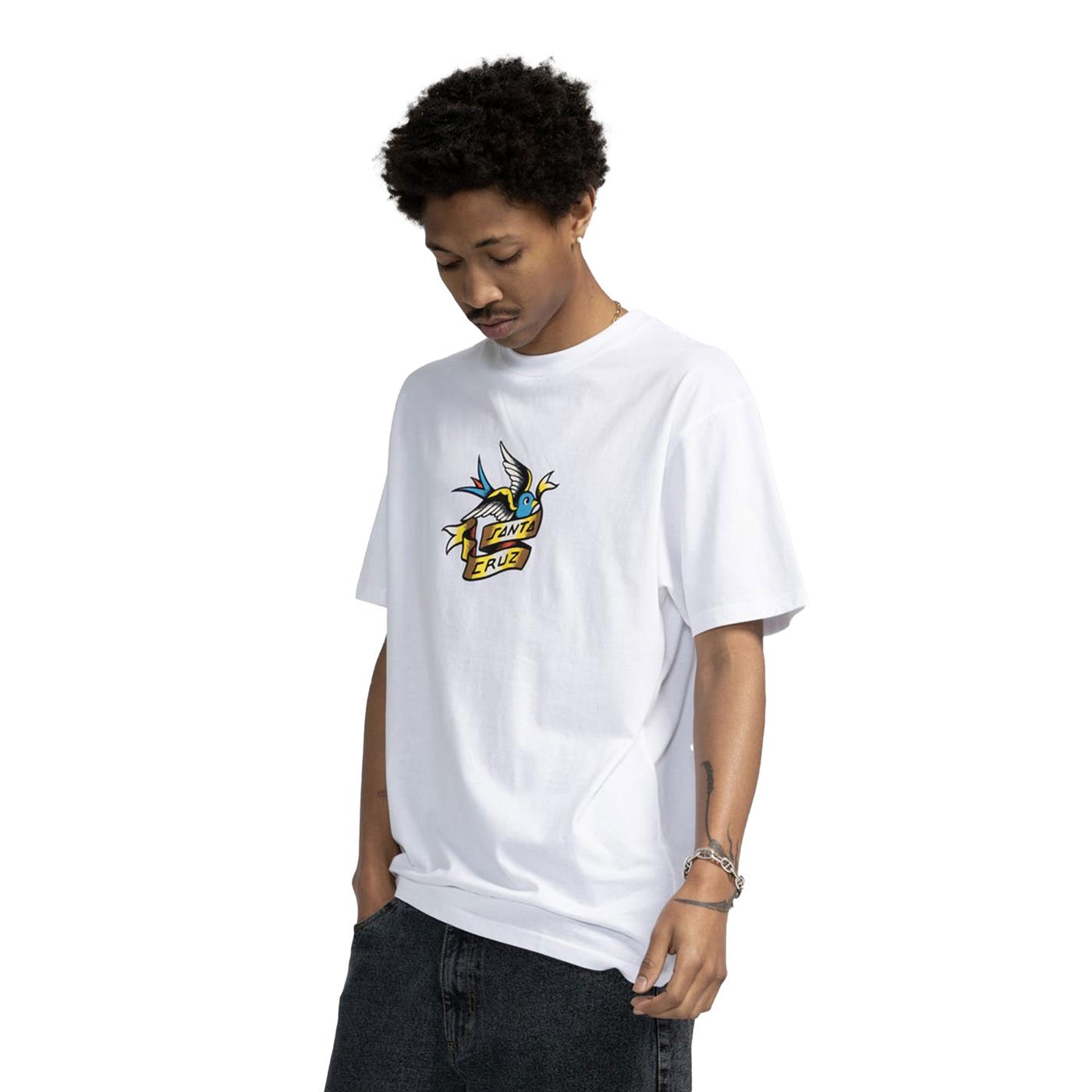 Santa Cruz Sommer Sparrow Front T-Shirt White - SCA-TEE-11459