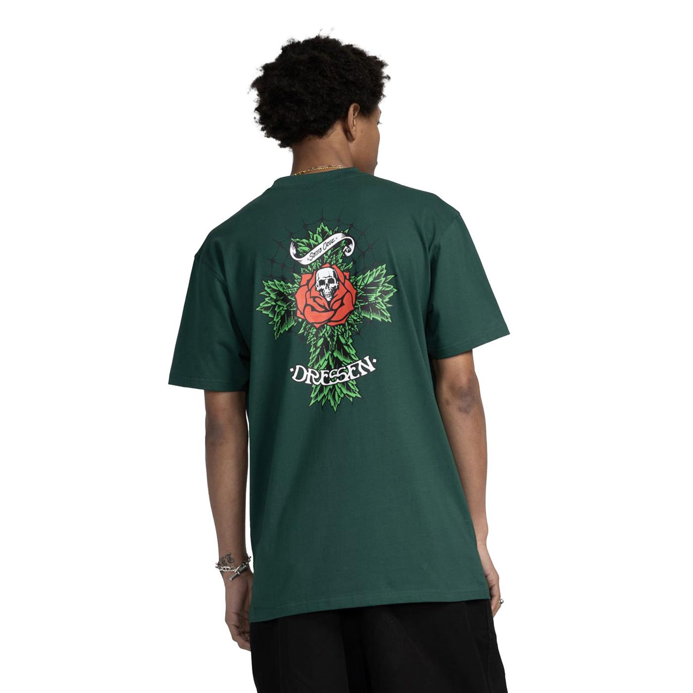 Santa Cruz Dressen Rose Cross 2 T-Shirt Rainforest - SCA-TEE-11669