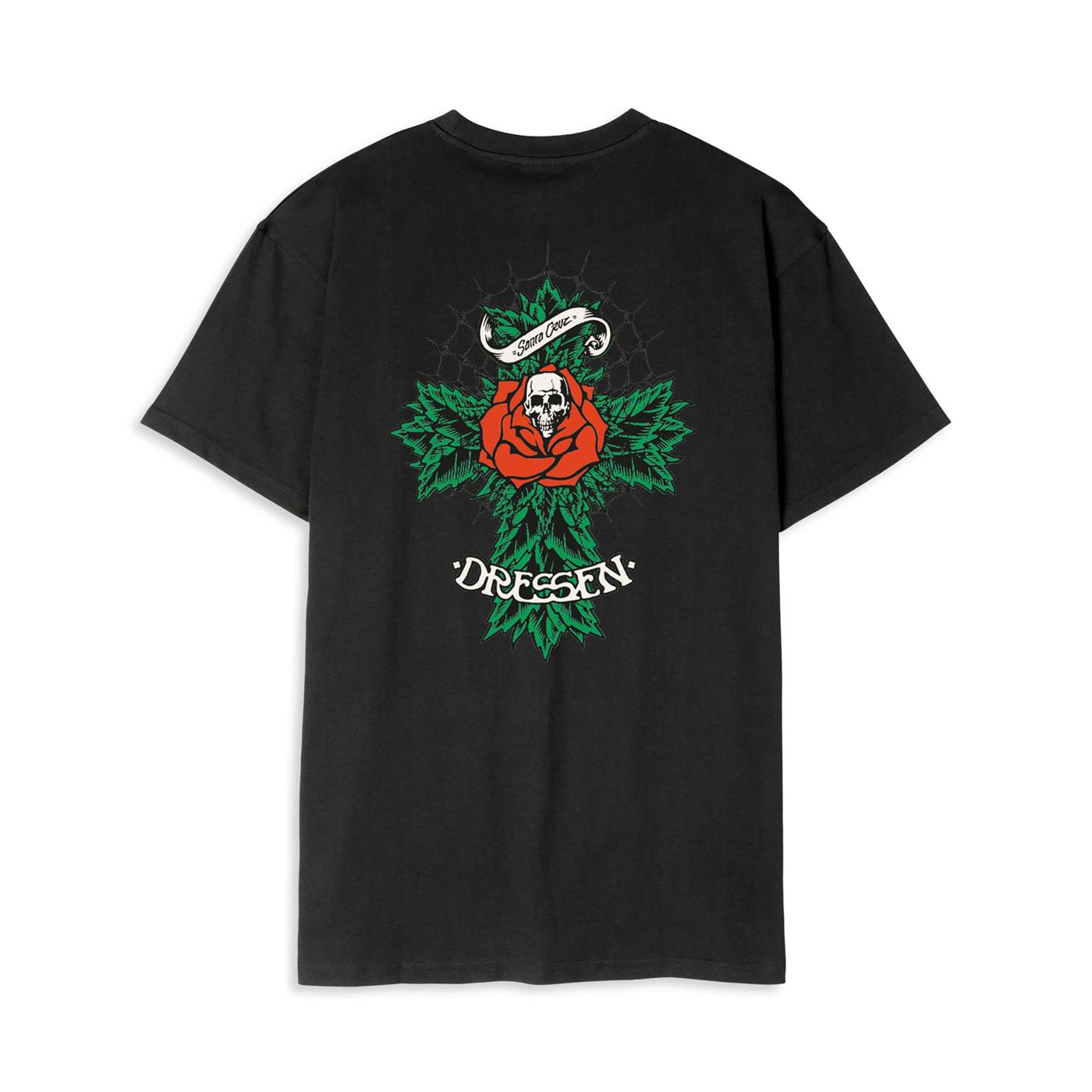 Santa Cruz Dressen Rose Cross 2 T-Shirt Black - SCA-TEE-11675