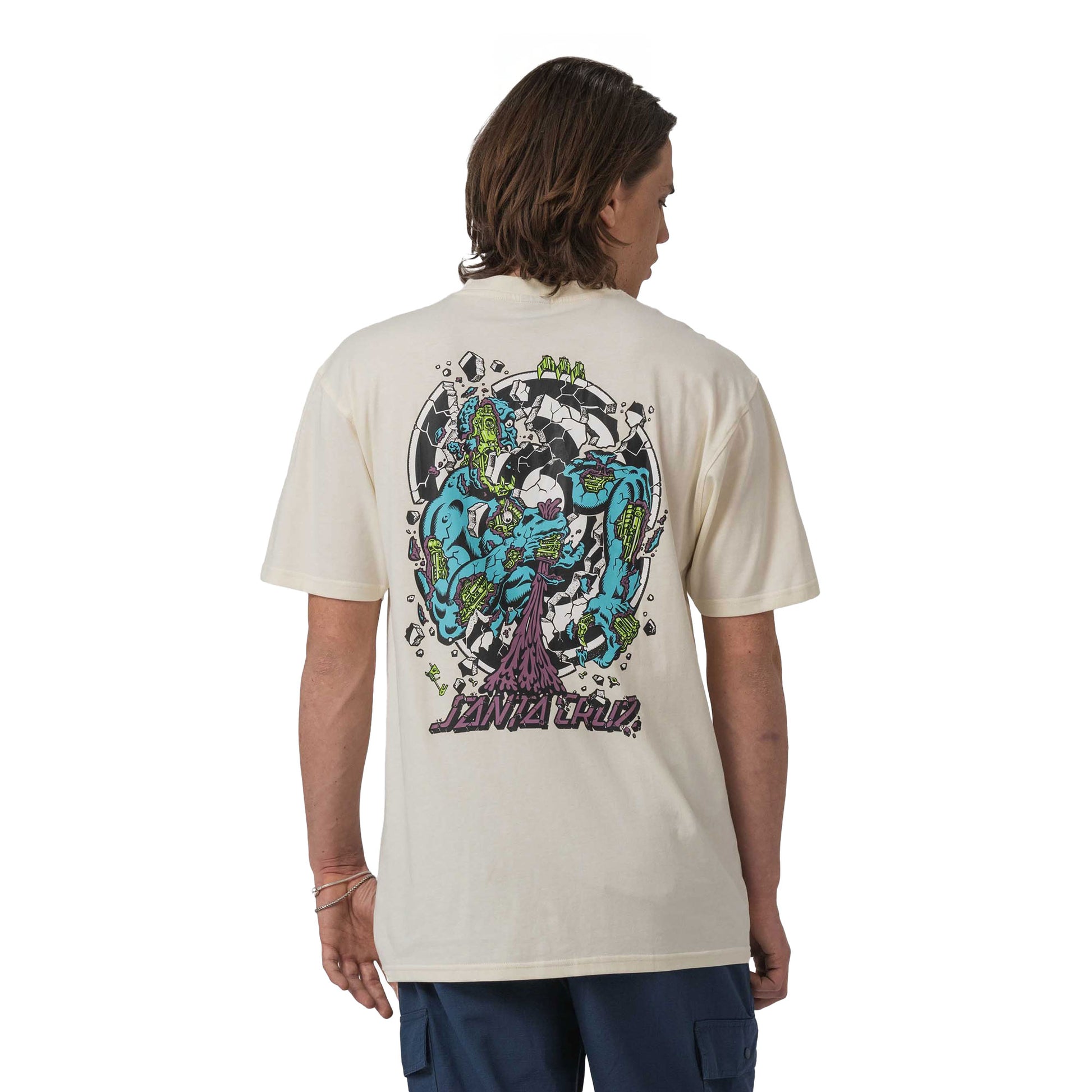 Santa Cruz Roskopp Dissect Strip Tee Unbleached Cotton  - SCA-TEE-12976