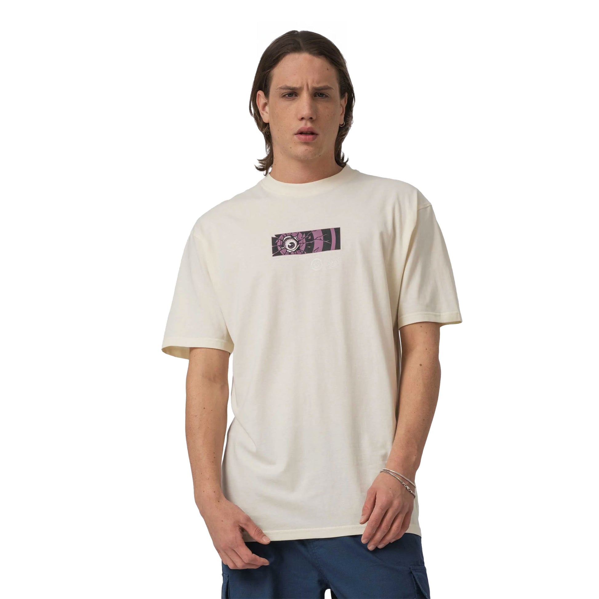 Santa Cruz Roskopp Dissect Strip Tee Unbleached Cotton  - SCA-TEE-12976