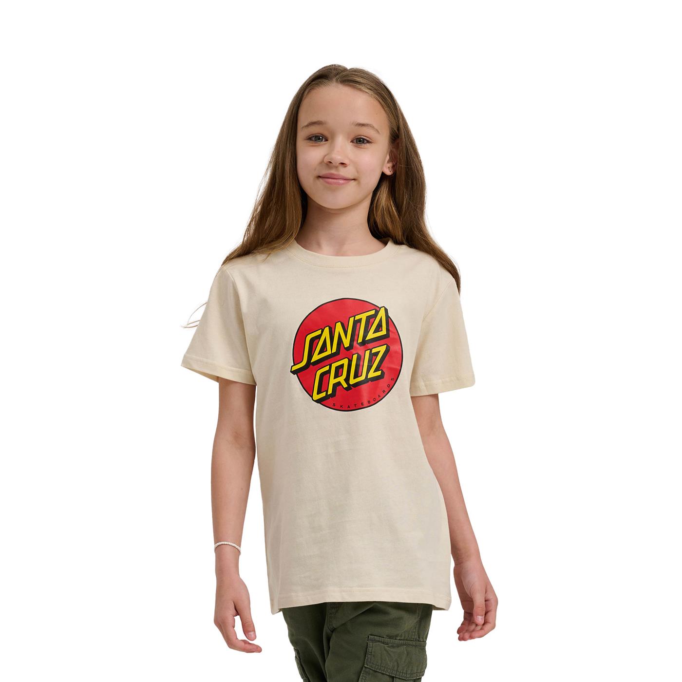 Santa Cruz Youth Classic Dot Tee Chalk - SCA-YTE-1768